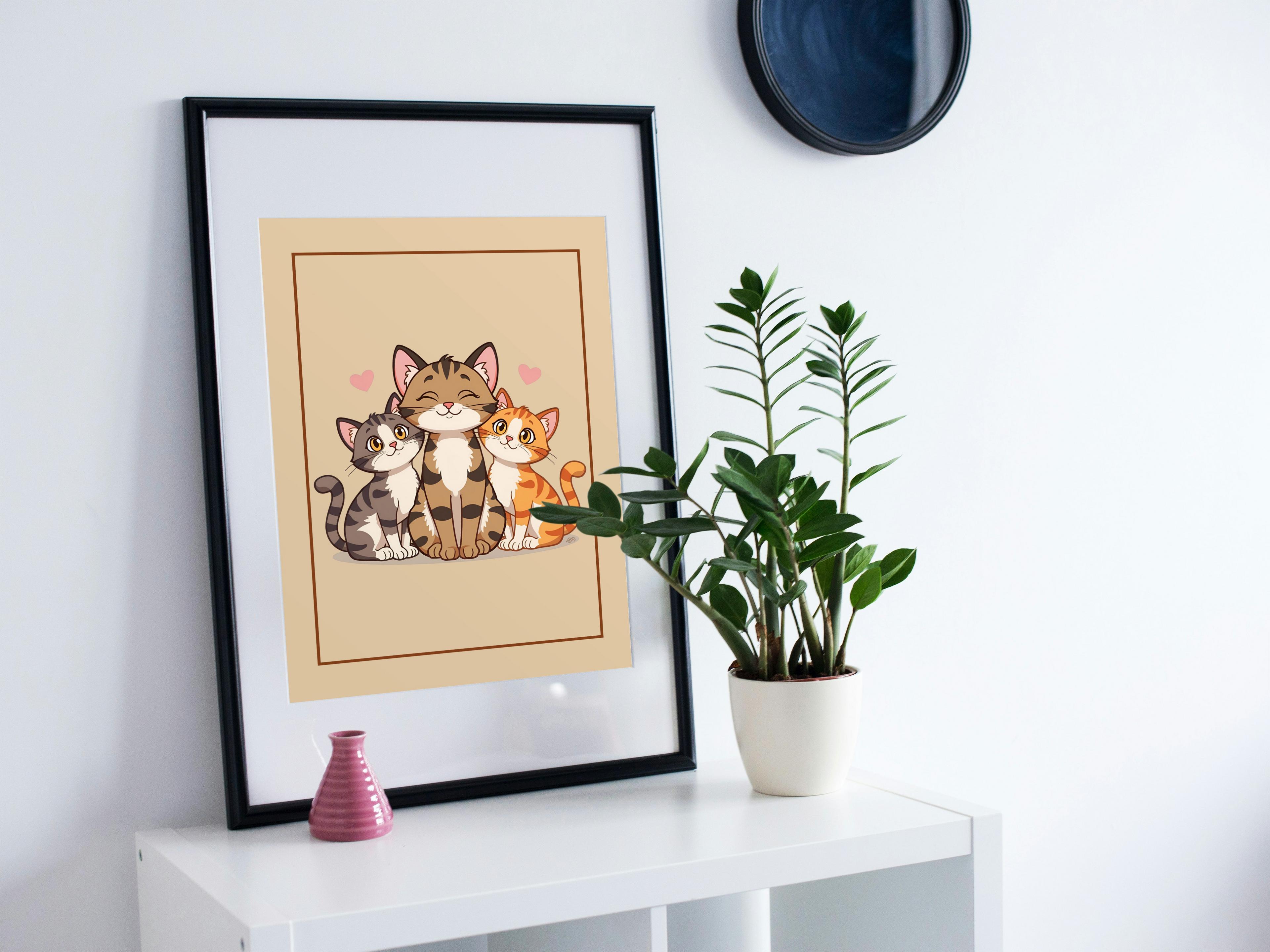 Cute Cartoon Cat for Kid's and Nursery, and Print on Demand