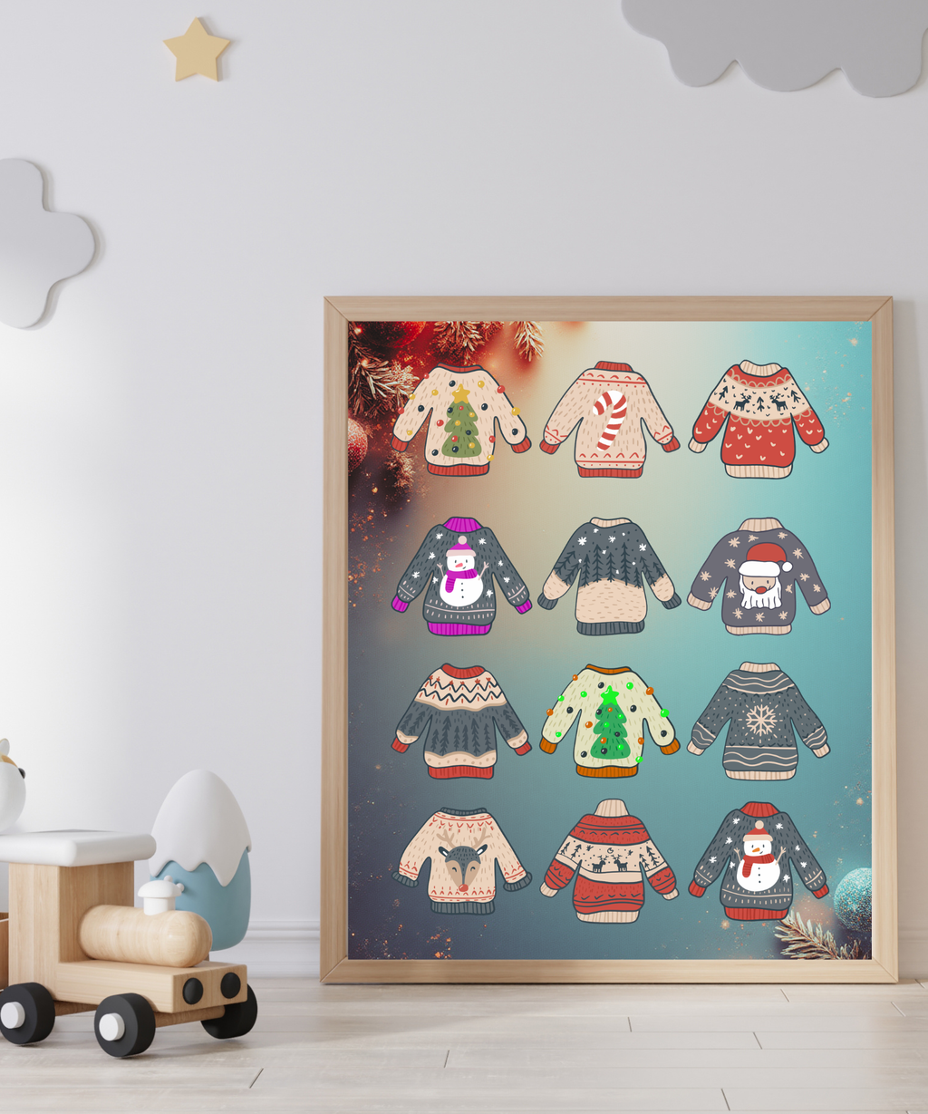 Christmas Clothes Picture - 5 Sizes Bundle for Home Decor, Kids Room & Print on Demand