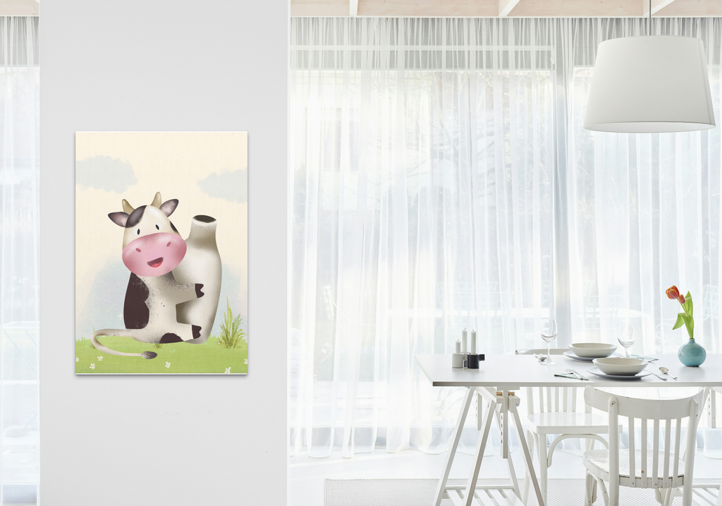 11 Cute Cow Pictures Bundle - With & Without Background - 5 Sizes for Kid's Room, Nursery & Print on Demand