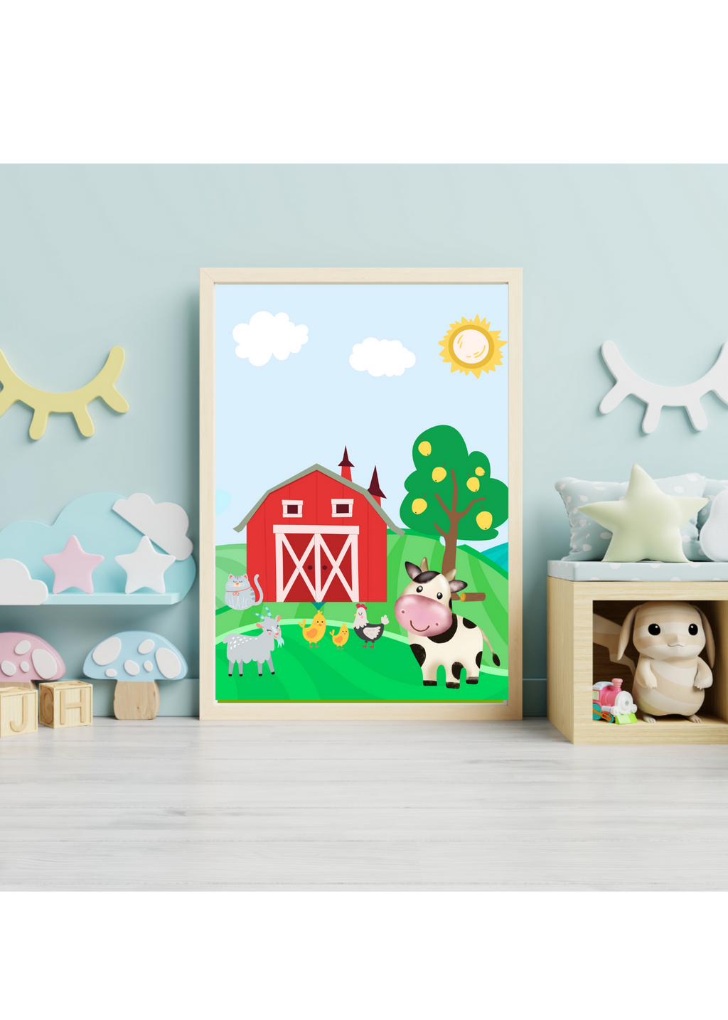11 Cute Cow Pictures Bundle - With & Without Background - 5 Sizes for Kid's Room, Nursery & Print on Demand