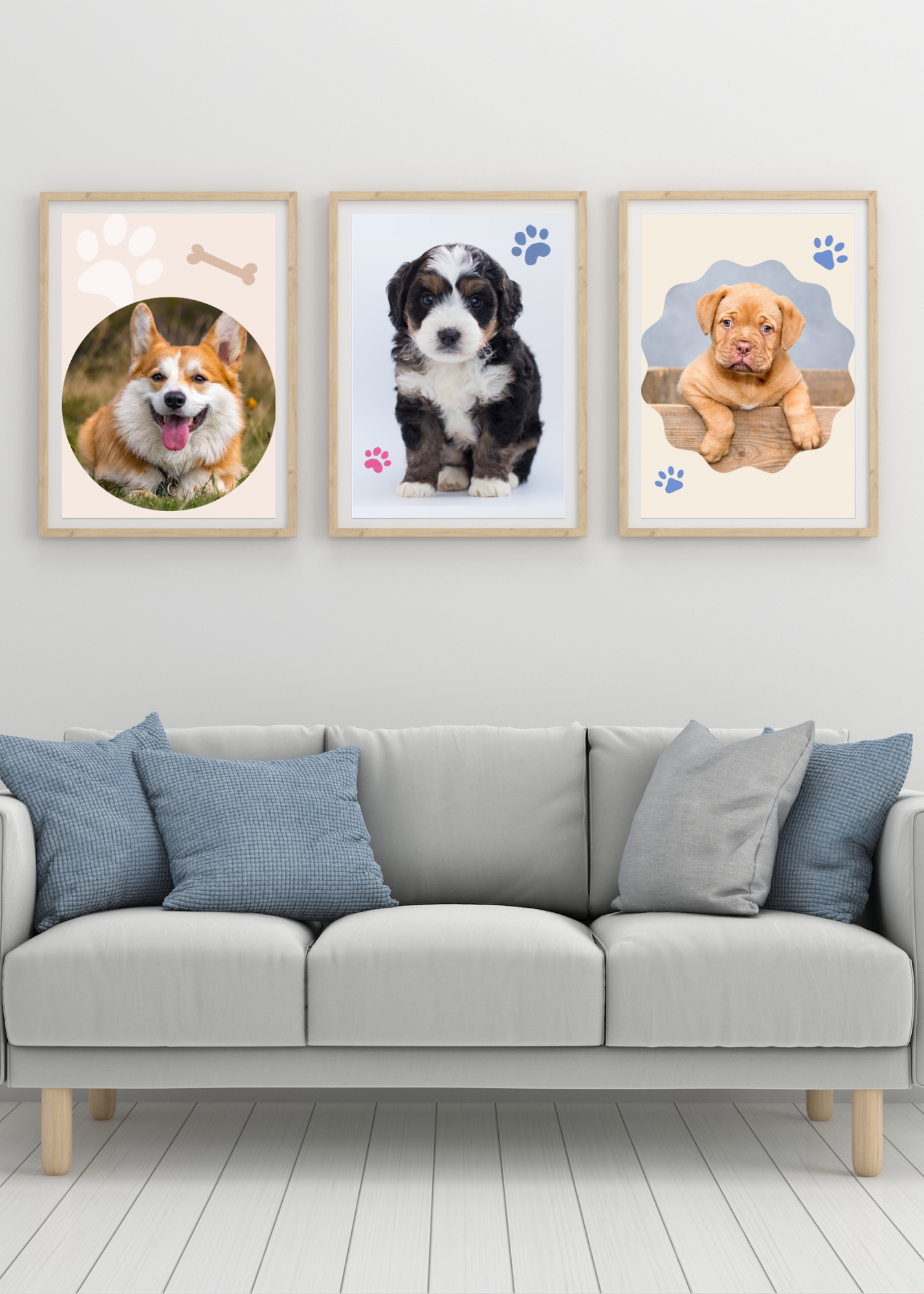 19 Cute Dogs Portraits Wall Art - 2 Sizes - Kids Room & Nursery Decor - Print on Demand - Instant Download