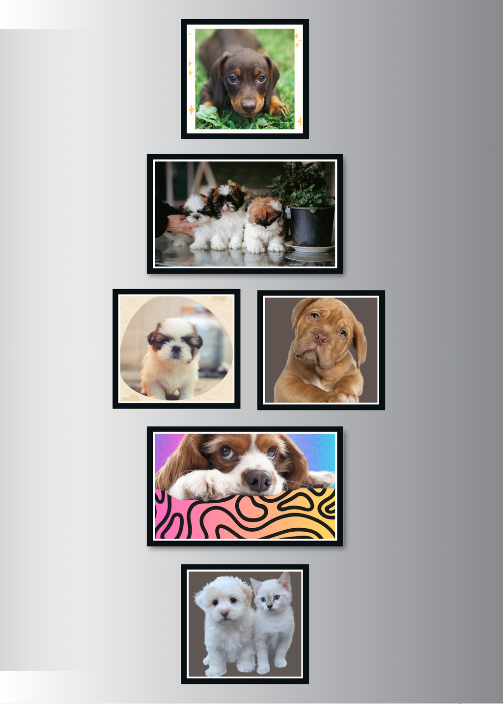 19 Cute Dogs Portraits Wall Art - 2 Sizes - Kids Room & Nursery Decor - Print on Demand - Instant Download