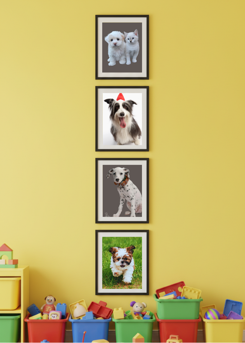 19 Cute Dogs Portraits Wall Art - 2 Sizes - Kids Room & Nursery Decor - Print on Demand - Instant Download