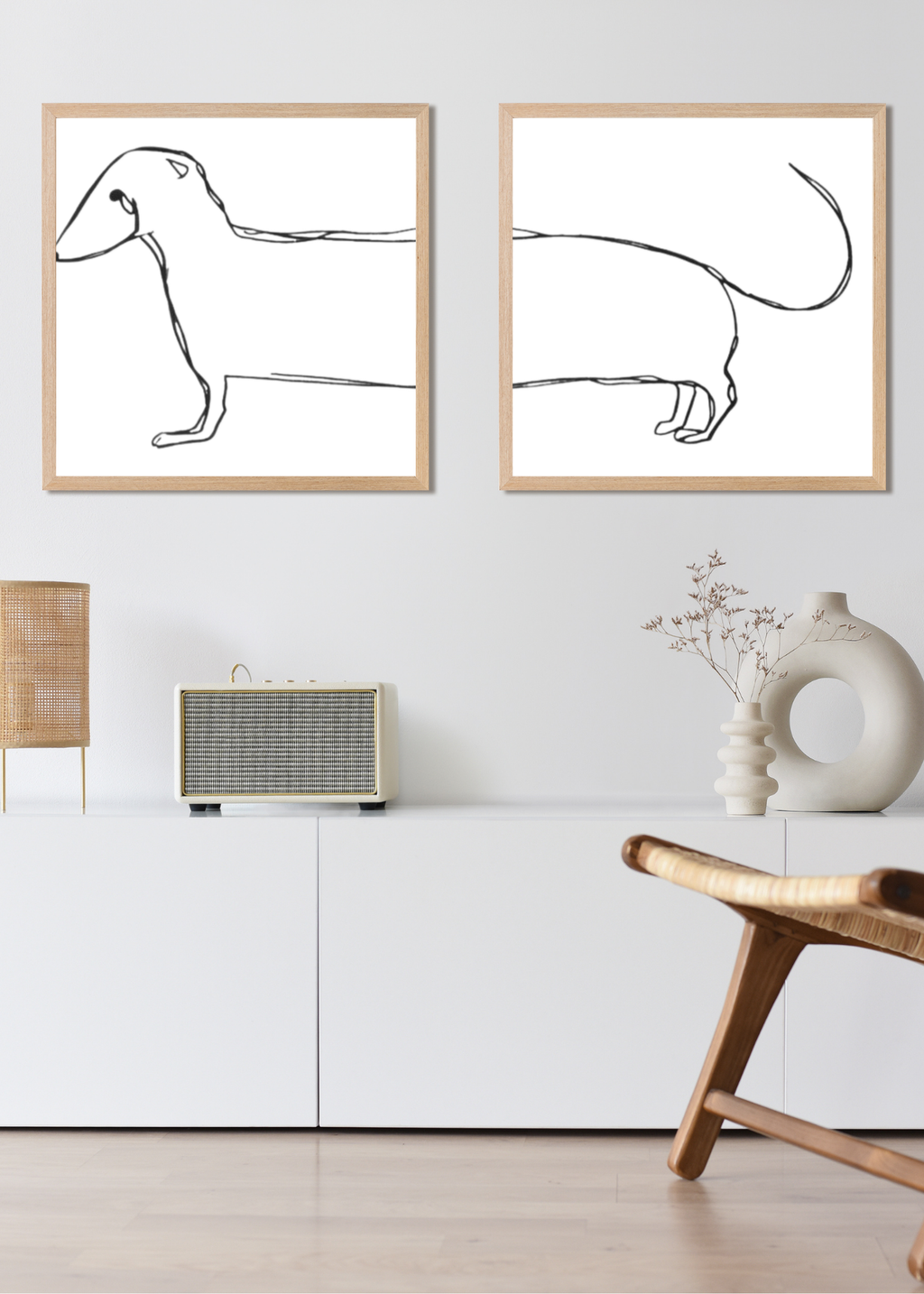 Dog in Half Wall Art - Modern Pet Decor - Home & Kids Room - Print on Demand - Instant Download