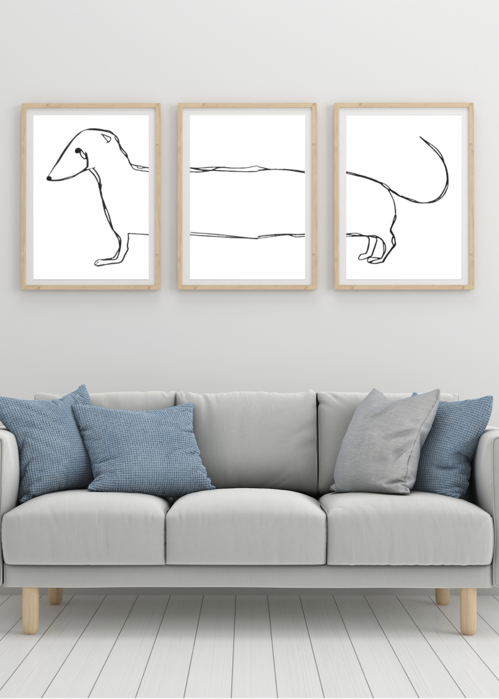 Dog in Half Wall Art - Modern Pet Decor - Home & Kids Room - Print on Demand - Instant Download