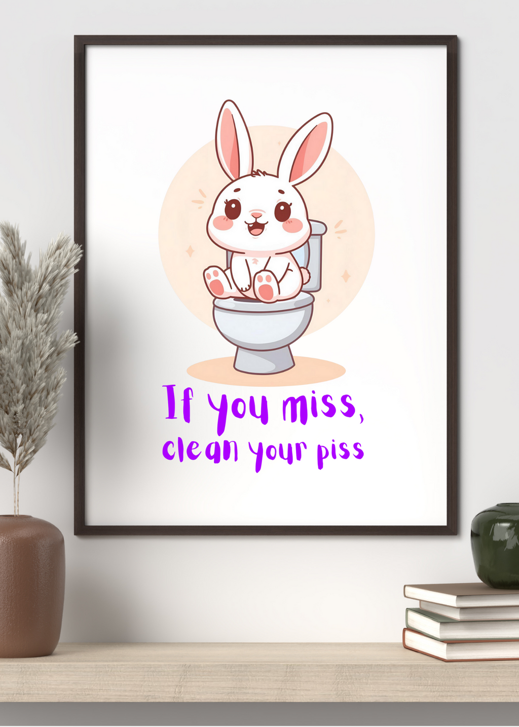 3 Funny Bathroom Wall Art - Frog, Bunny & Bear Toilet Humor for Kids & Print on Demand
