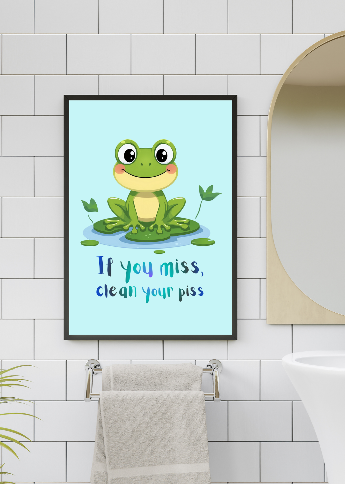 3 Funny Bathroom Wall Art - Frog, Bunny & Bear Toilet Humor for Kids & Print on Demand