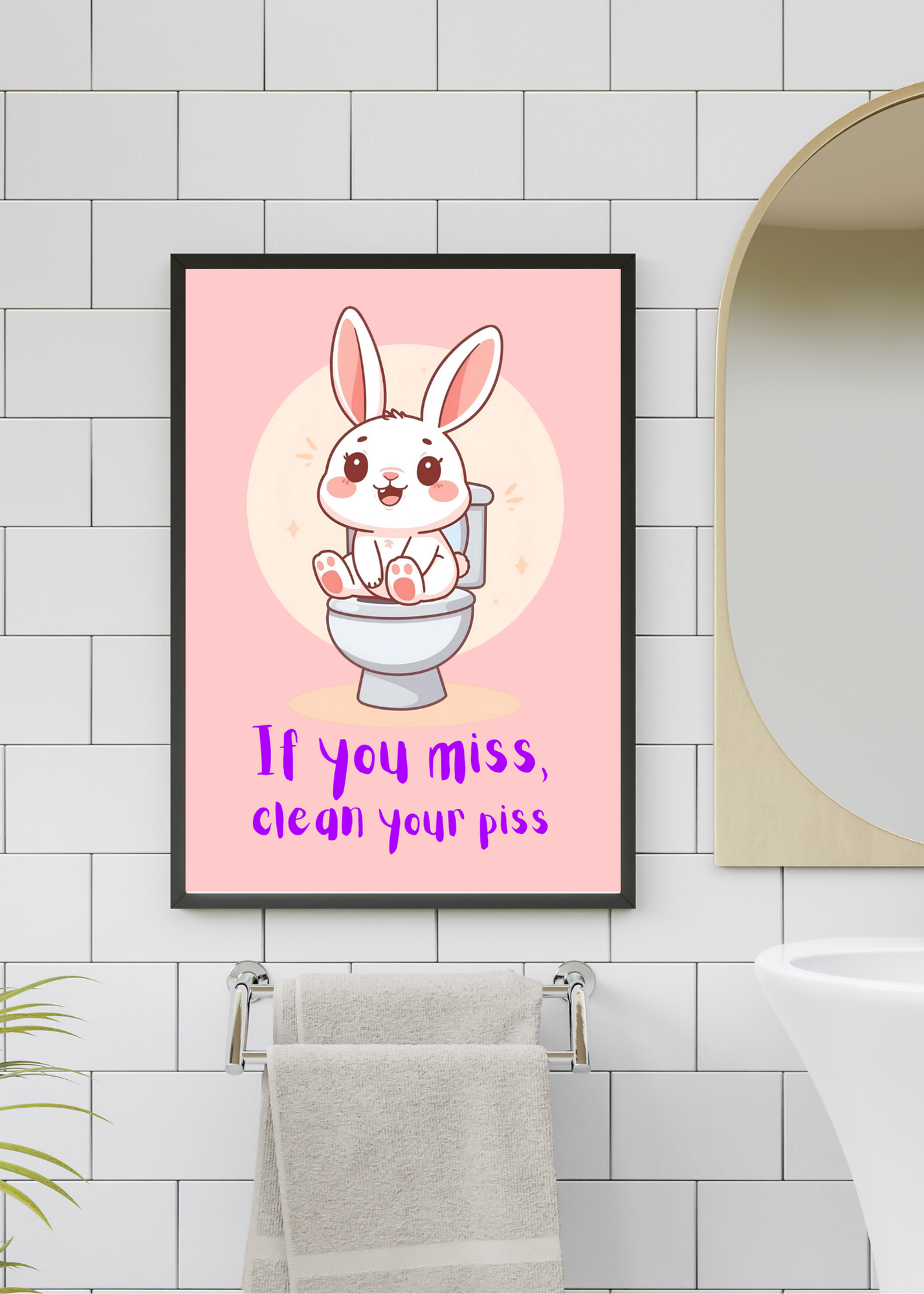 3 Funny Bathroom Wall Art - Frog, Bunny & Bear Toilet Humor for Kids & Print on Demand