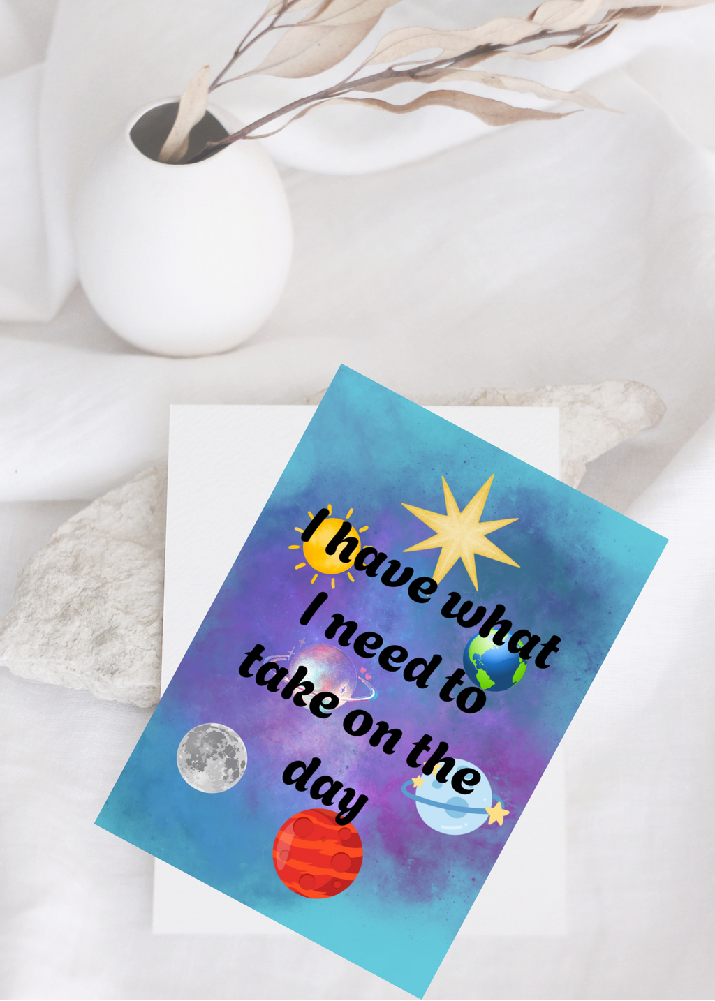 7 Galaxy Affirmation Cards - Print on Demand & Digital Download