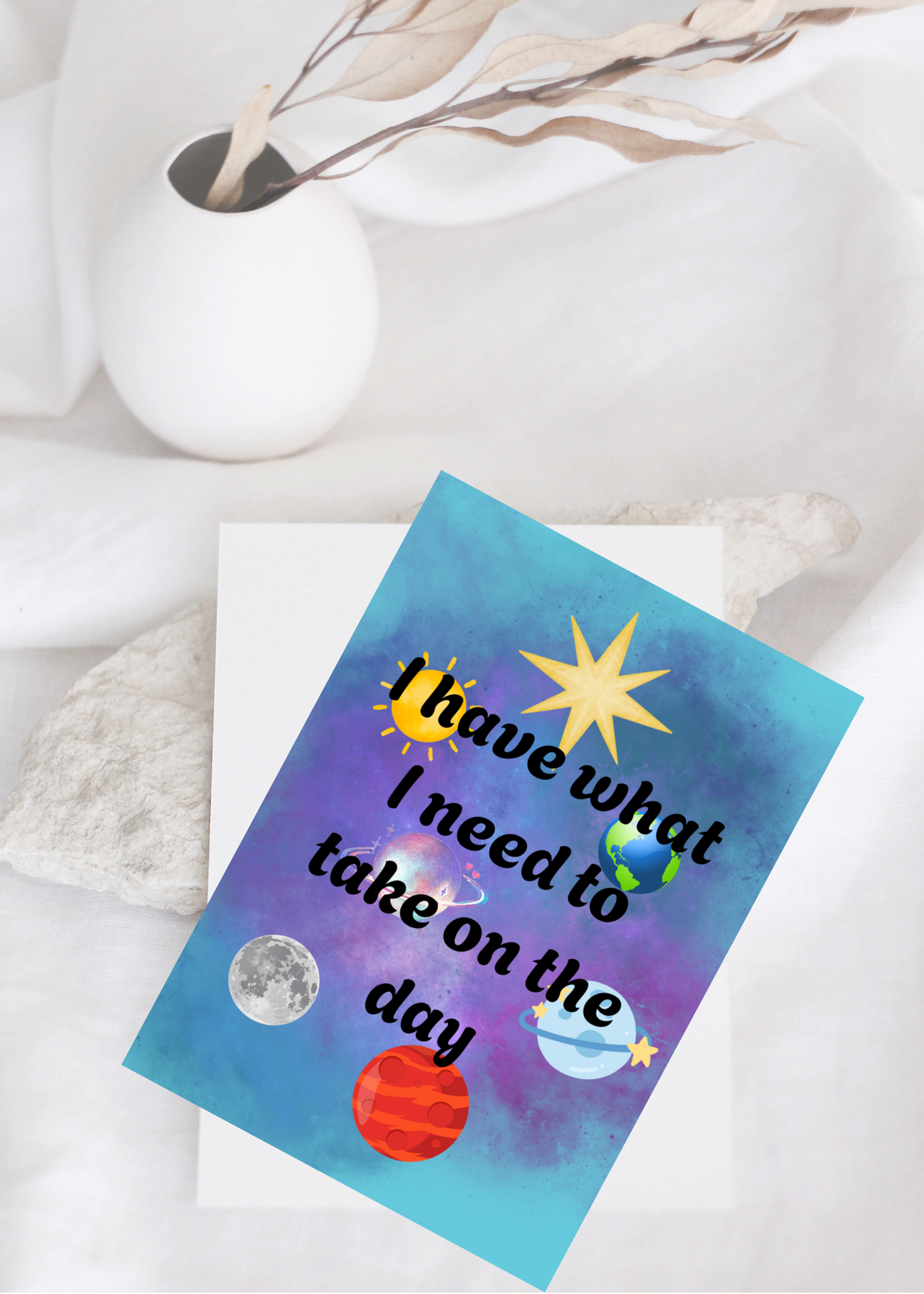 7 Galaxy Affirmation Cards - Print on Demand & Digital Download