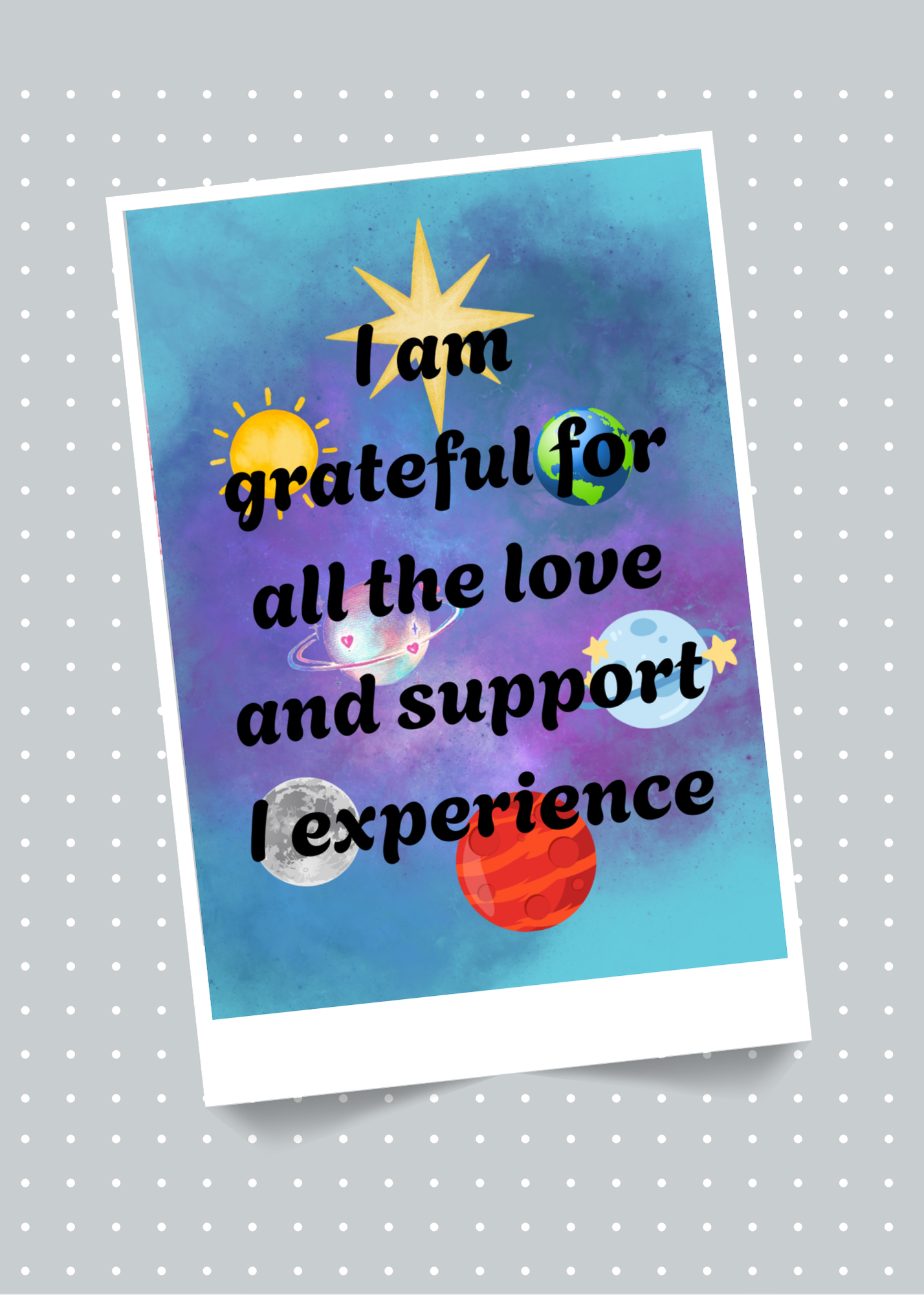 7 Galaxy Affirmation Cards - Print on Demand & Digital Download