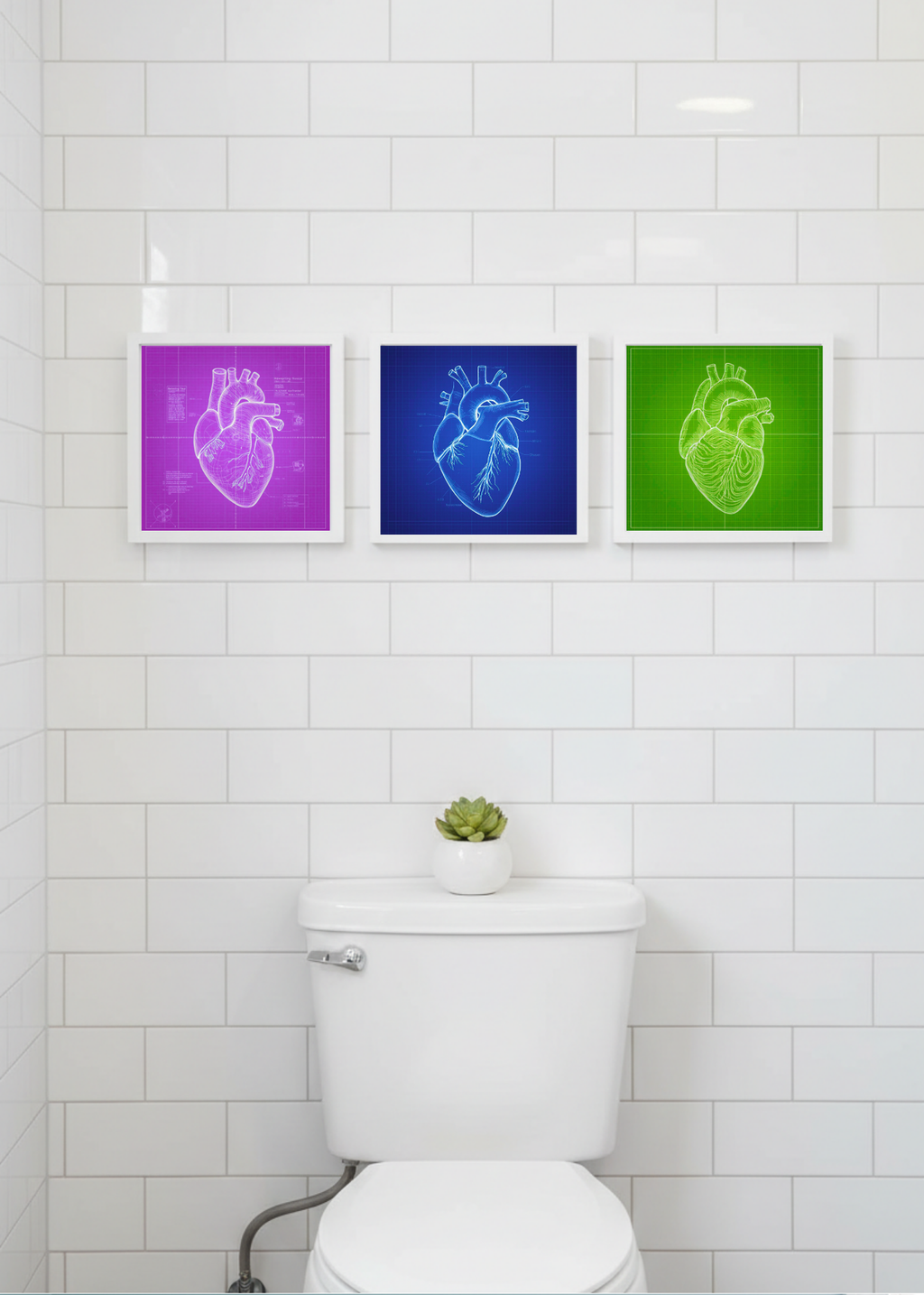Heart Blueprint Wall Art - 36x36 inch - Office & Home Decor - Print on Demand - Instant Download