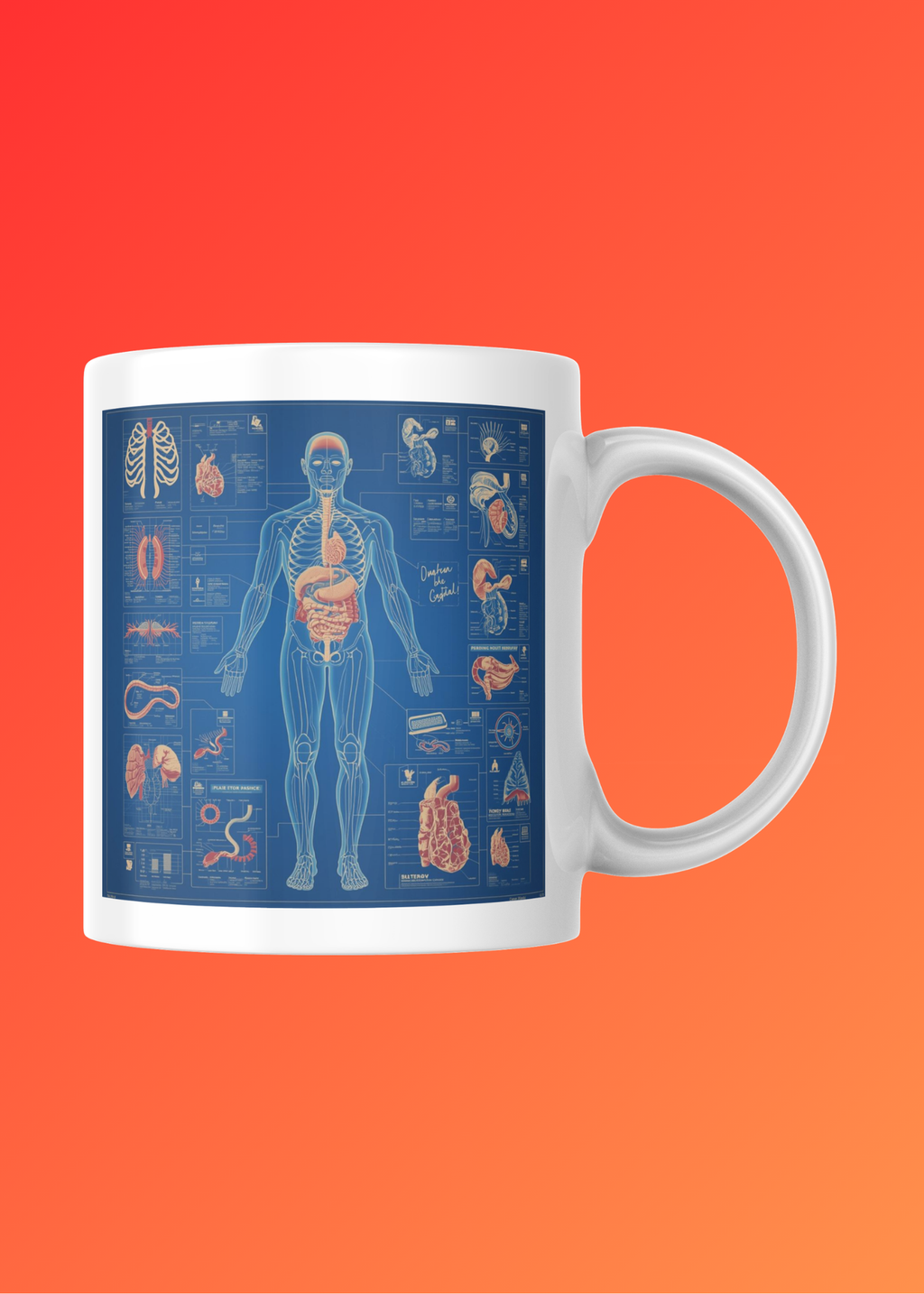 18 Human Anatomy Blueprint Wall Art - Medical Decor & Print on Demand - Instant Download