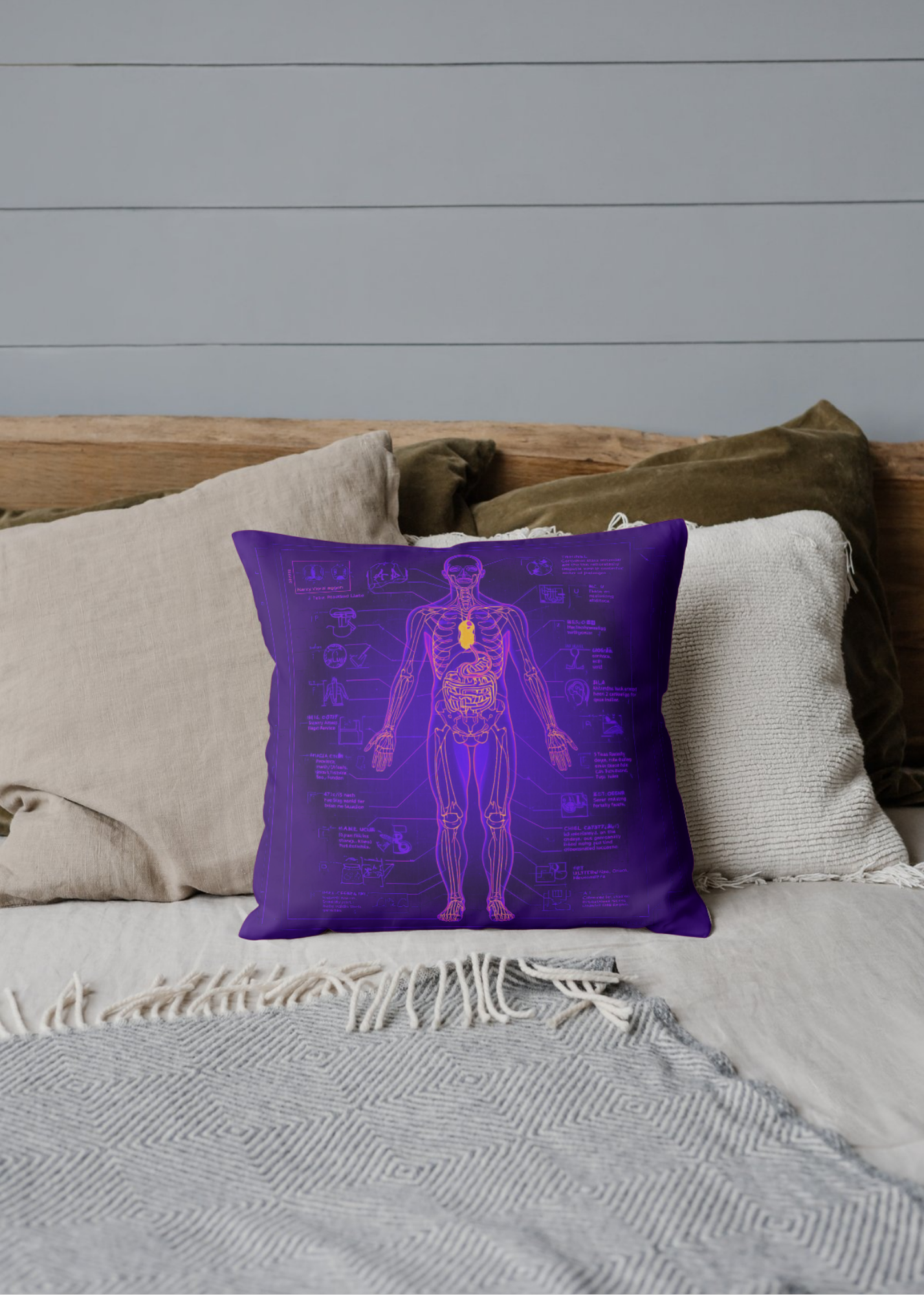 18 Human Anatomy Blueprint Wall Art - Medical Decor & Print on Demand - Instant Download