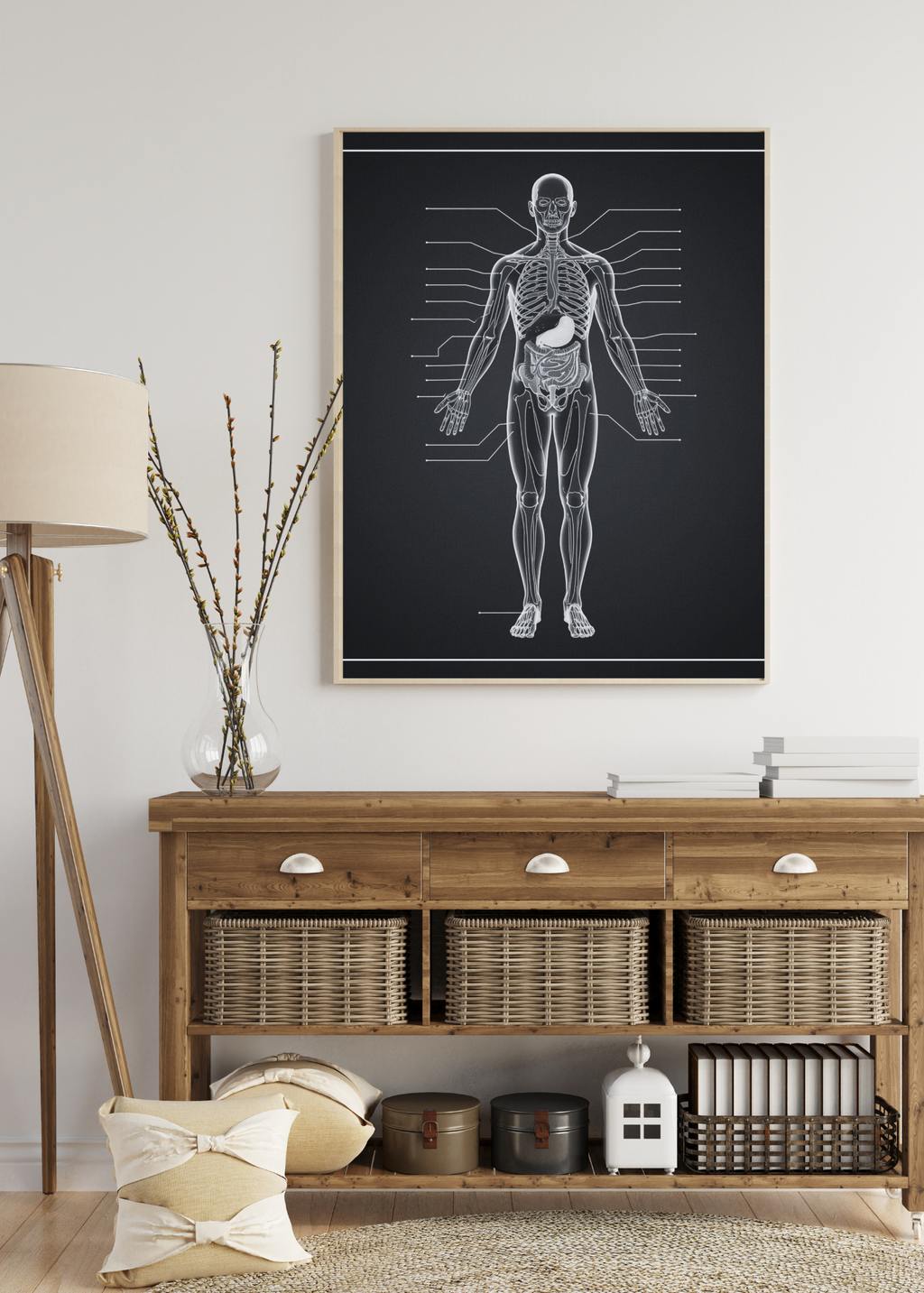 18 Human Anatomy Blueprint Wall Art - Medical Decor & Print on Demand - Instant Download