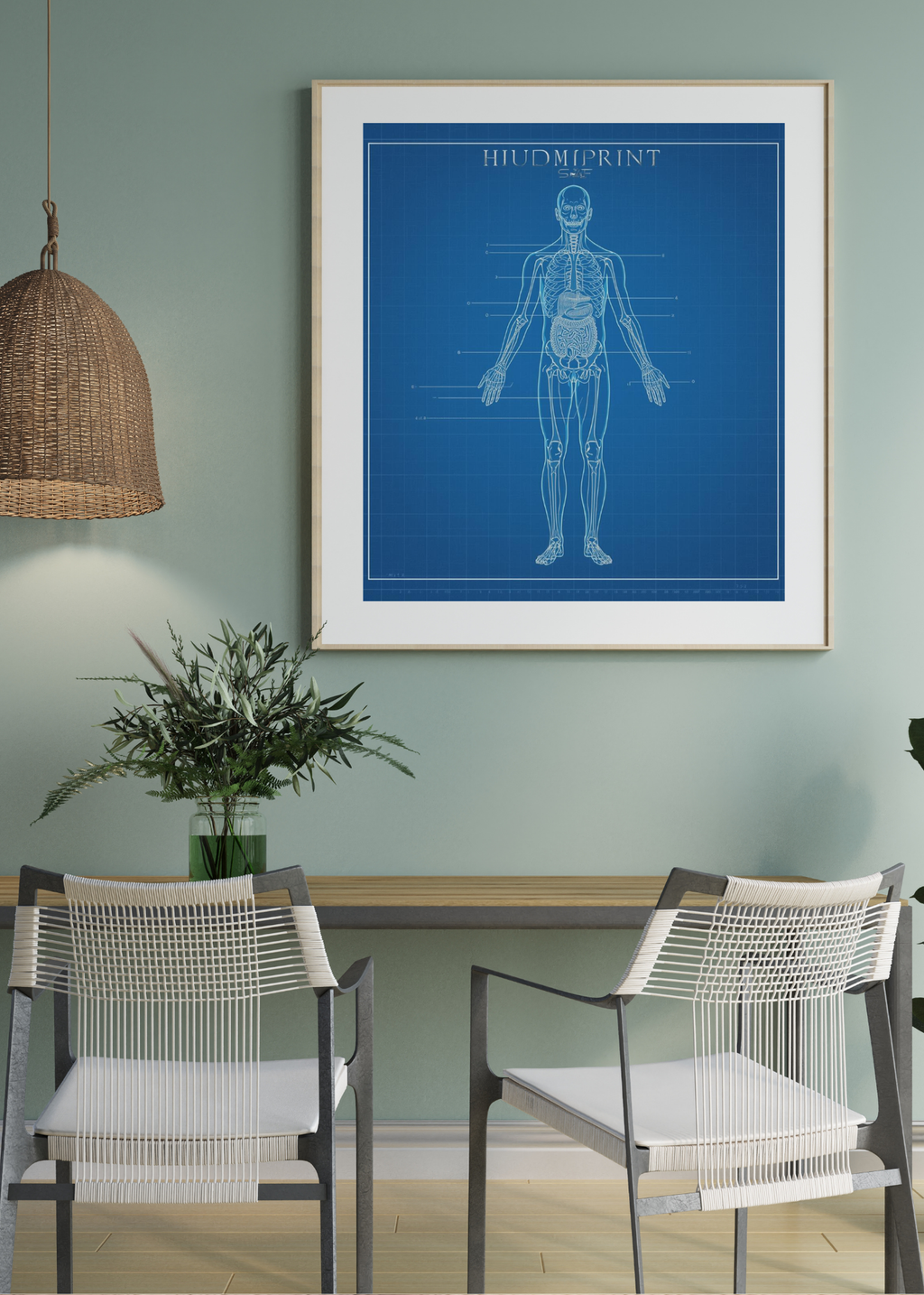 18 Human Anatomy Blueprint Wall Art - Medical Decor & Print on Demand - Instant Download