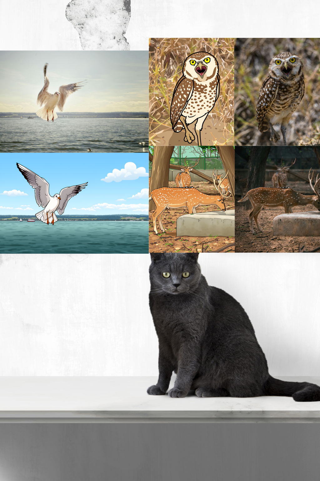 15 Animals Wall Art Bundle - Cartoon & Real Portraits - Instant Download