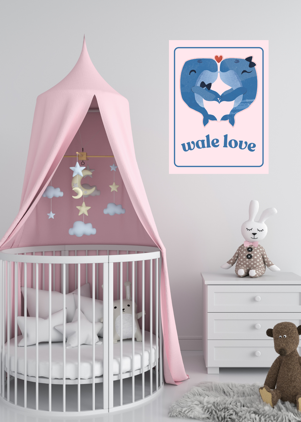 Kids Room Wall Art & Print on Demand- 5 Cute Animal Prints Bundle (Bears, Penguins, Whales, Dinosaurs, Girls)