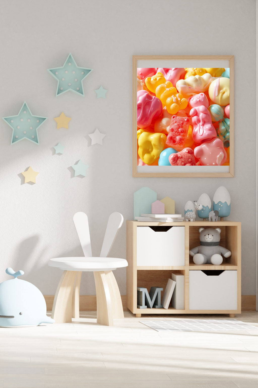 16 Gummy Bear Pictures Bundle - 5 Sizes for Kids Room, Nursery, Home Decor & Print on Demand