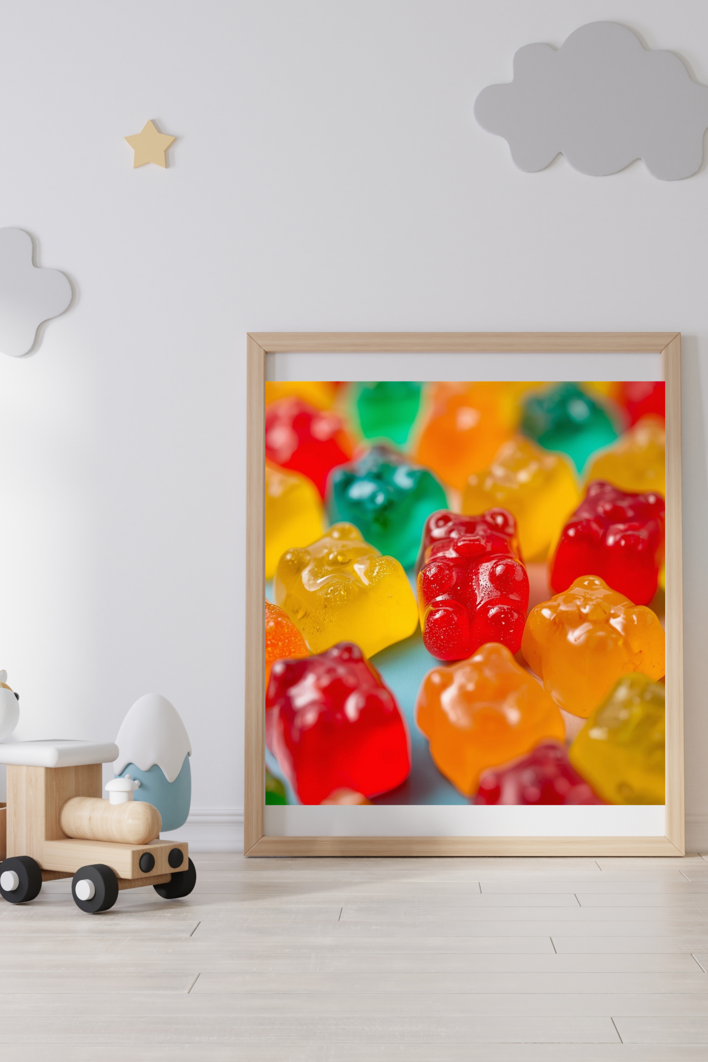 16 Gummy Bear Pictures Bundle - 5 Sizes for Kids Room, Nursery, Home Decor & Print on Demand