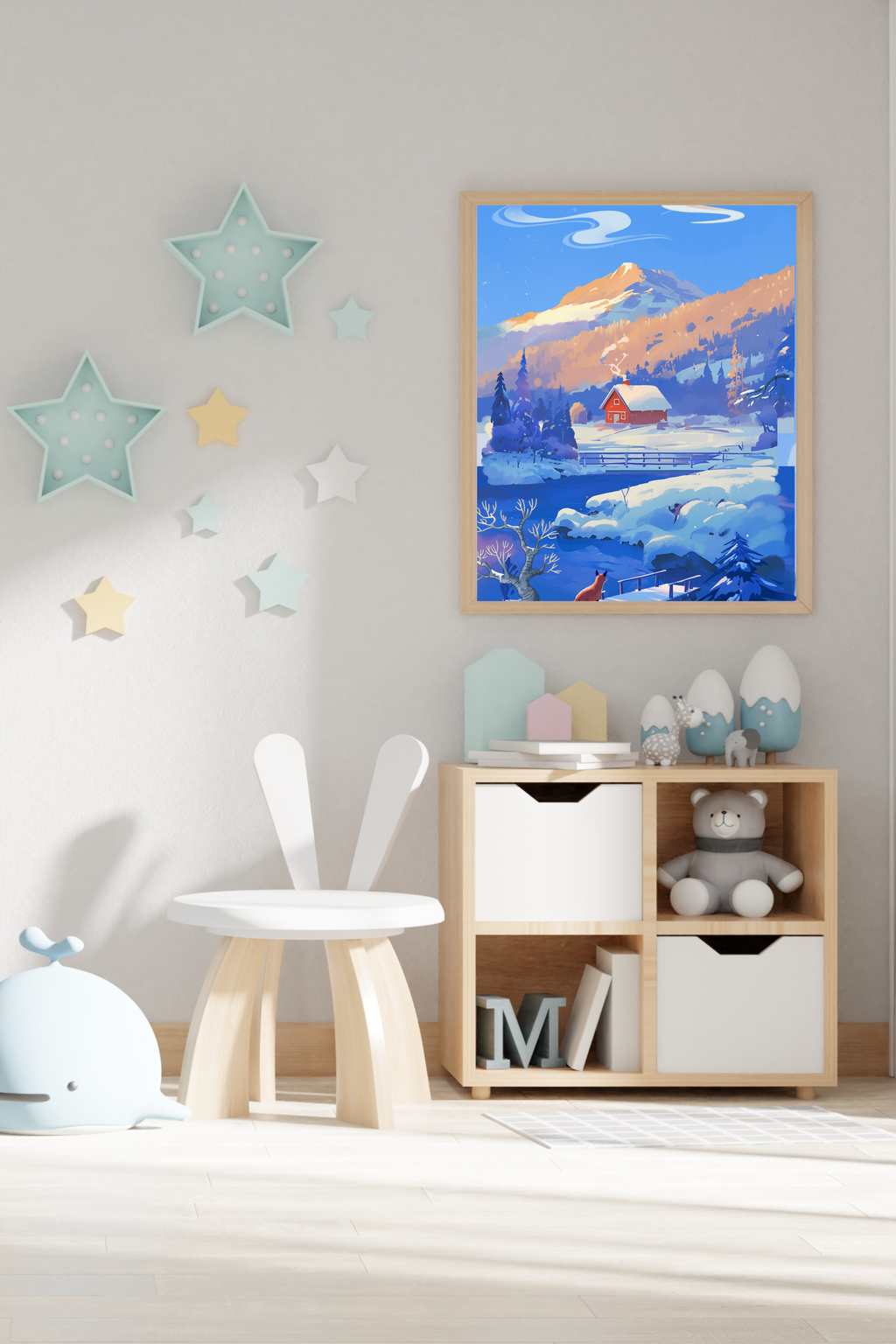 Seasons Portrait Wall Art (spring, summer, autumn & winter) - 24x36 Inch Digital Download for Home Decor & Print on Demand