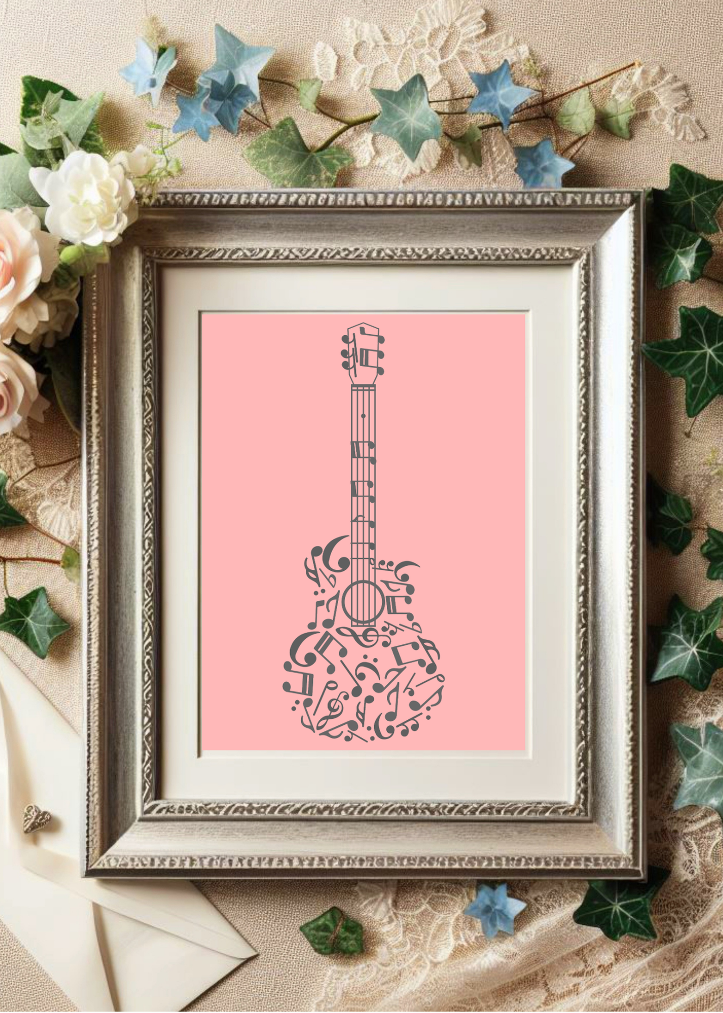 Music Notes Wall Art - 2 Sizes - Home & Studio Decor - Print on Demand - Instant Download