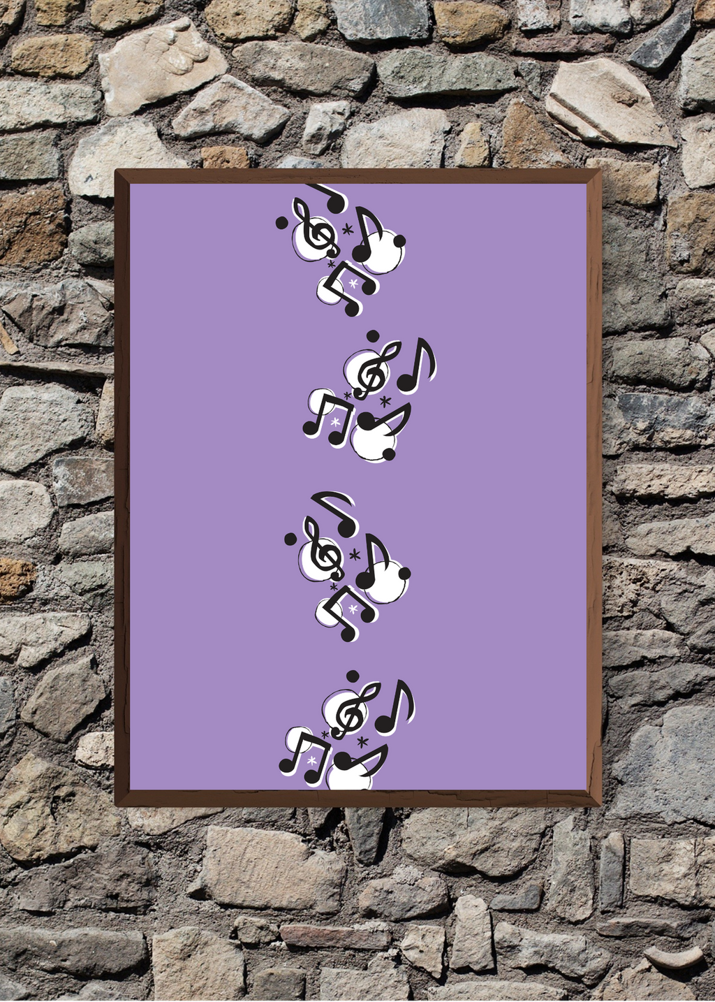 Music Notes Wall Art - 2 Sizes - Home & Studio Decor - Print on Demand - Instant Download
