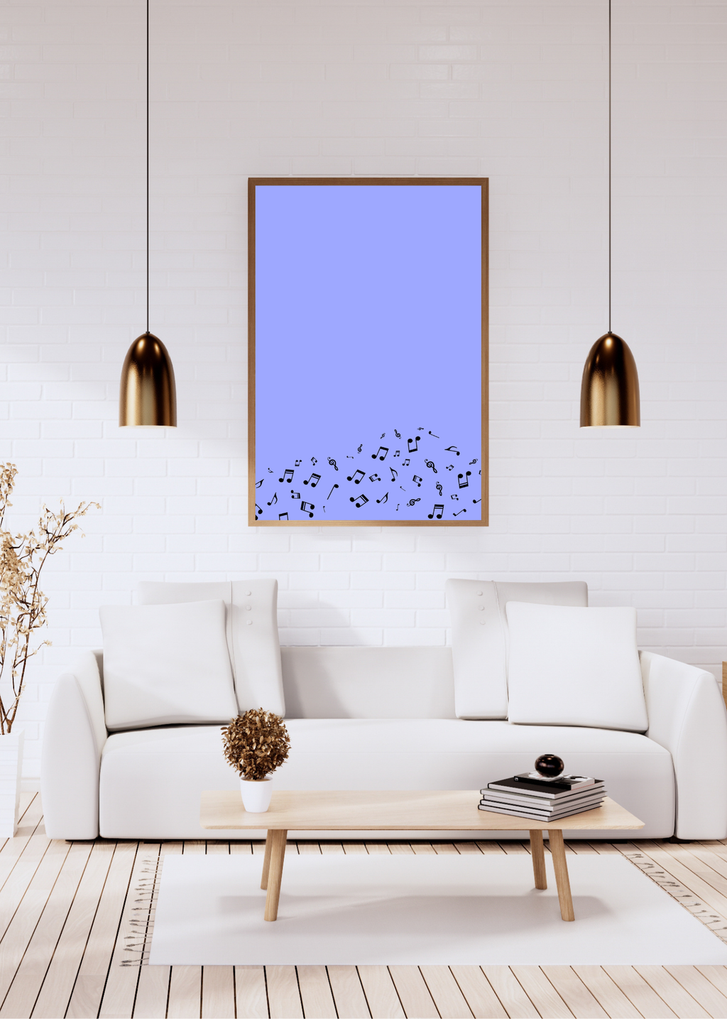 Music Notes Wall Art - 2 Sizes - Home & Studio Decor - Print on Demand - Instant Download