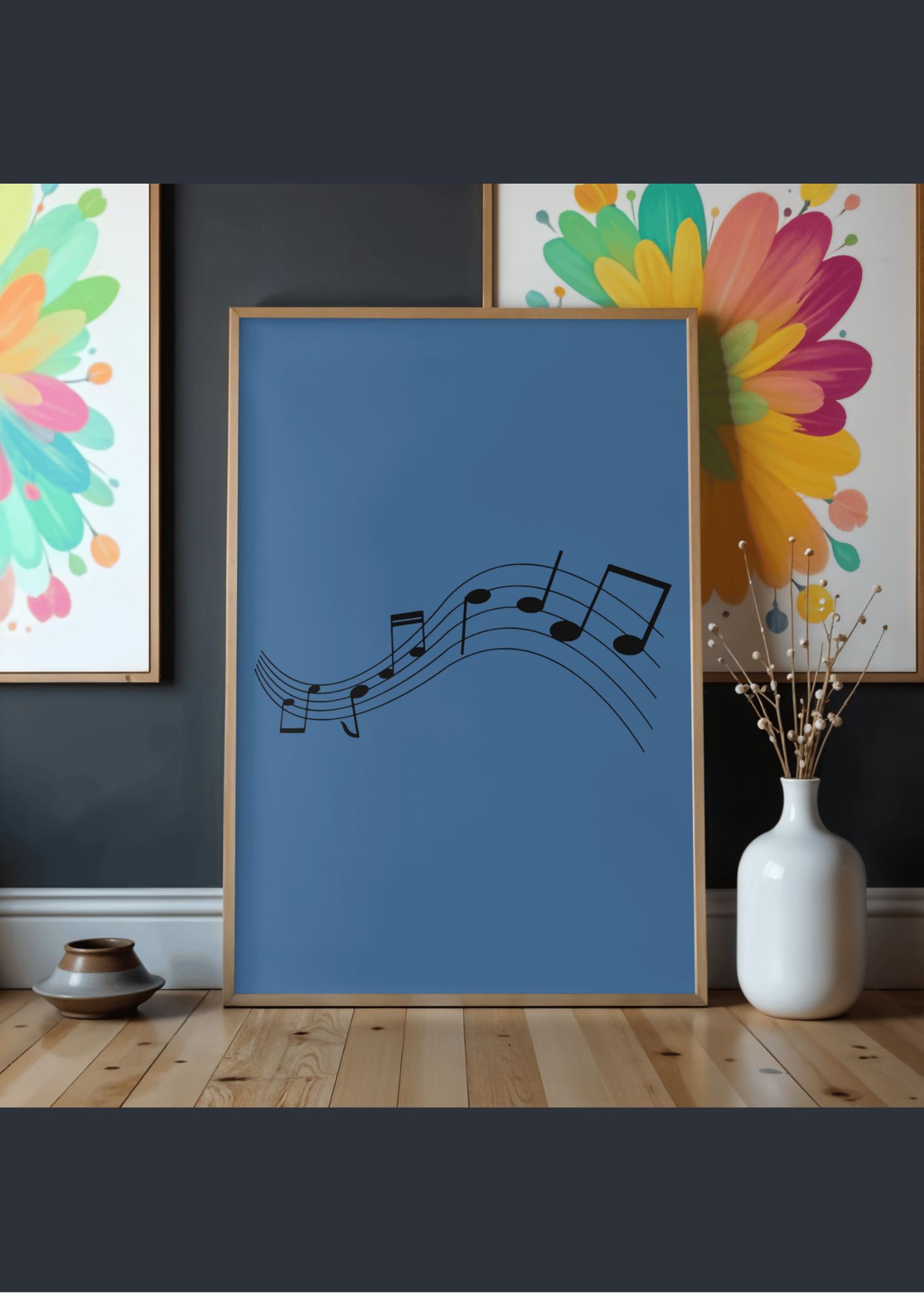 Music Notes Wall Art - 2 Sizes - Home & Studio Decor - Print on Demand - Instant Download