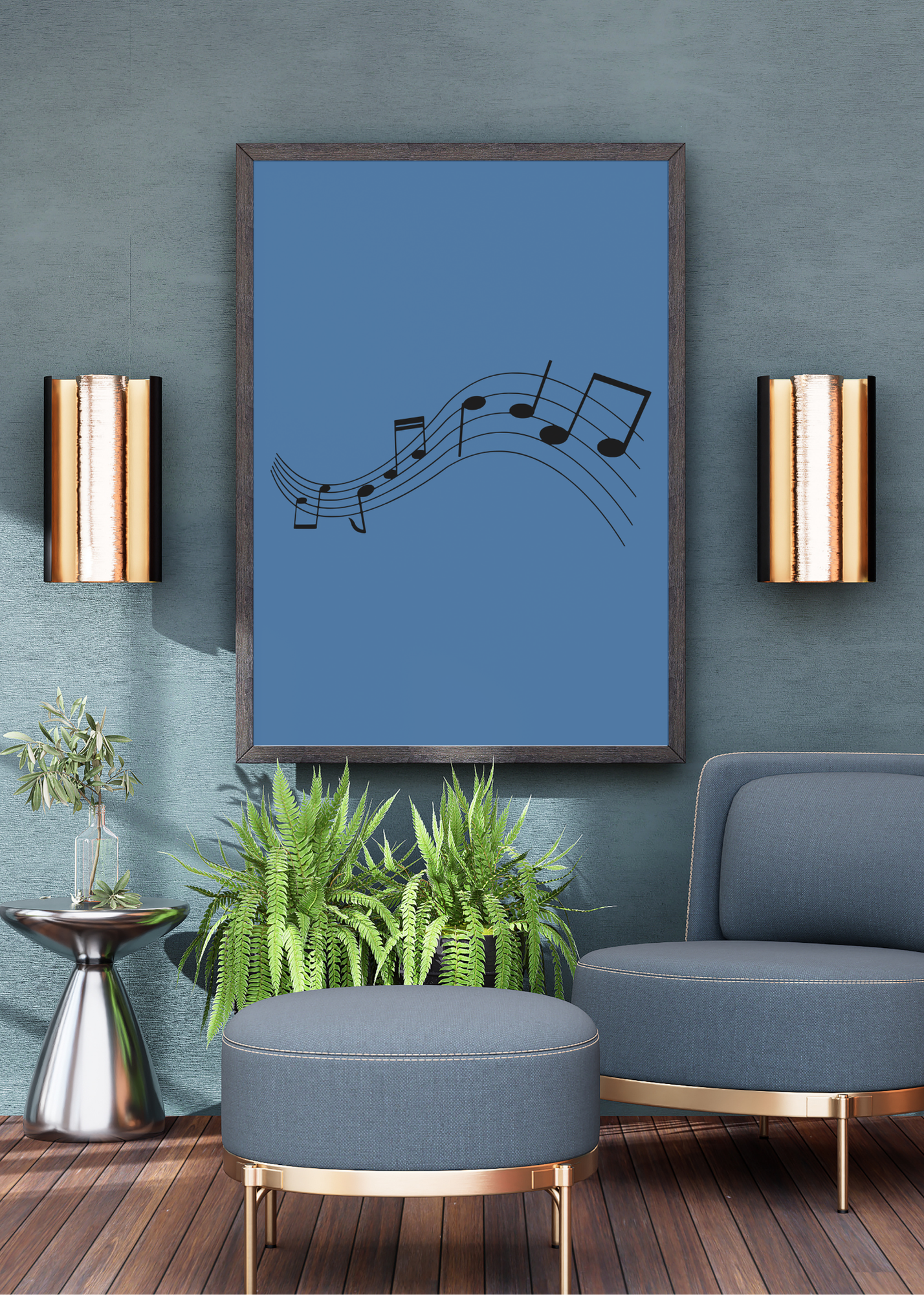Music Notes Wall Art - 2 Sizes - Home & Studio Decor - Print on Demand - Instant Download