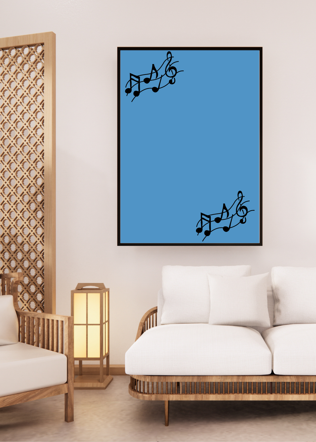 Music Notes Wall Art - 2 Sizes - Home & Studio Decor - Print on Demand - Instant Download