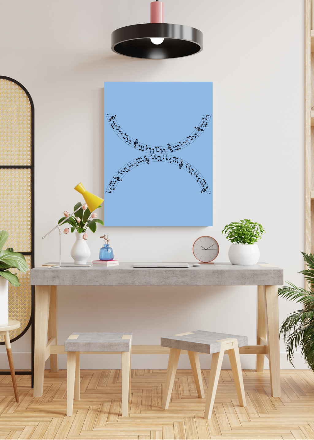 Music Notes Wall Art - 2 Sizes - Home & Studio Decor - Print on Demand - Instant Download