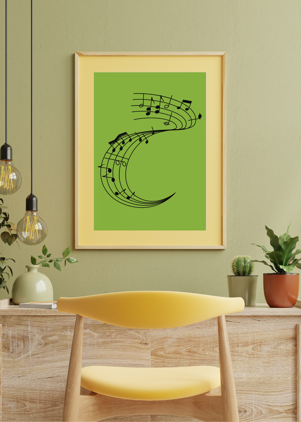 Music Notes Wall Art - 2 Sizes - Home & Studio Decor - Print on Demand - Instant Download