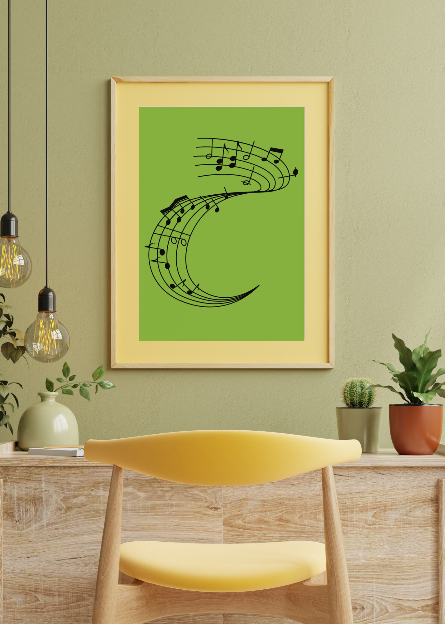 Music Notes Wall Art - 2 Sizes - Home & Studio Decor - Print on Demand - Instant Download
