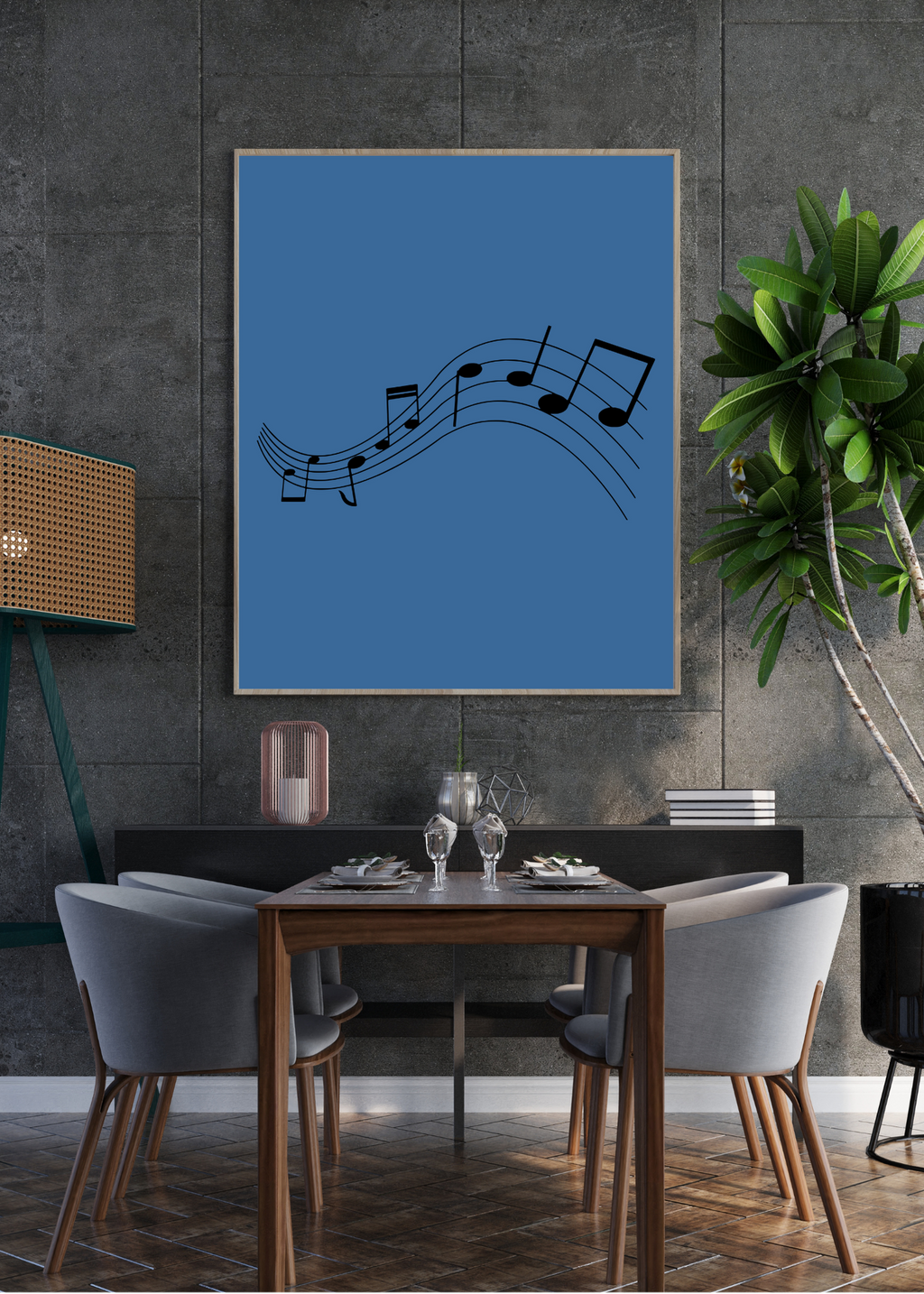 Music Notes Wall Art - 2 Sizes - Home & Studio Decor - Print on Demand - Instant Download