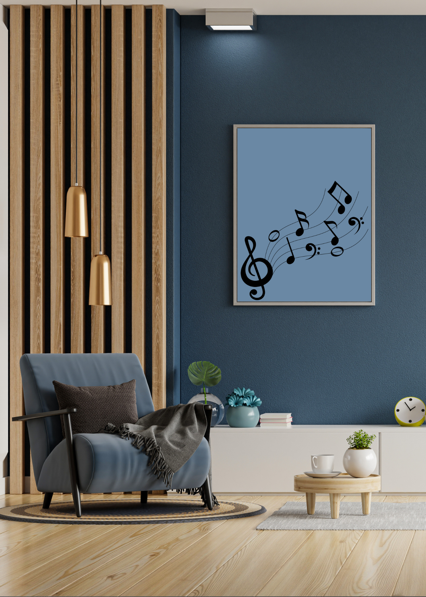 Music Notes Wall Art - 2 Sizes - Home & Studio Decor - Print on Demand - Instant Download