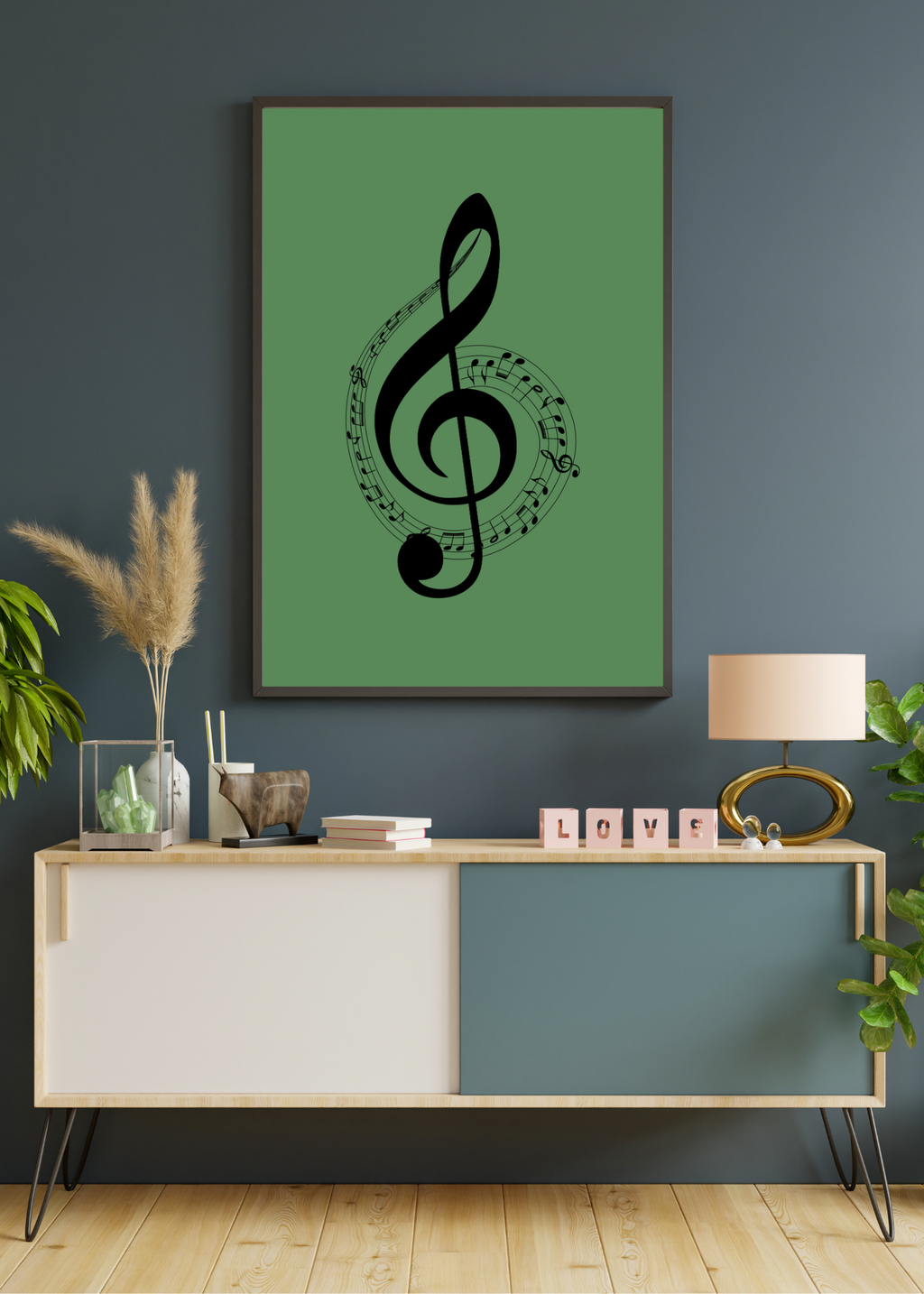 Music Notes Wall Art - 2 Sizes - Home & Studio Decor - Print on Demand - Instant Download