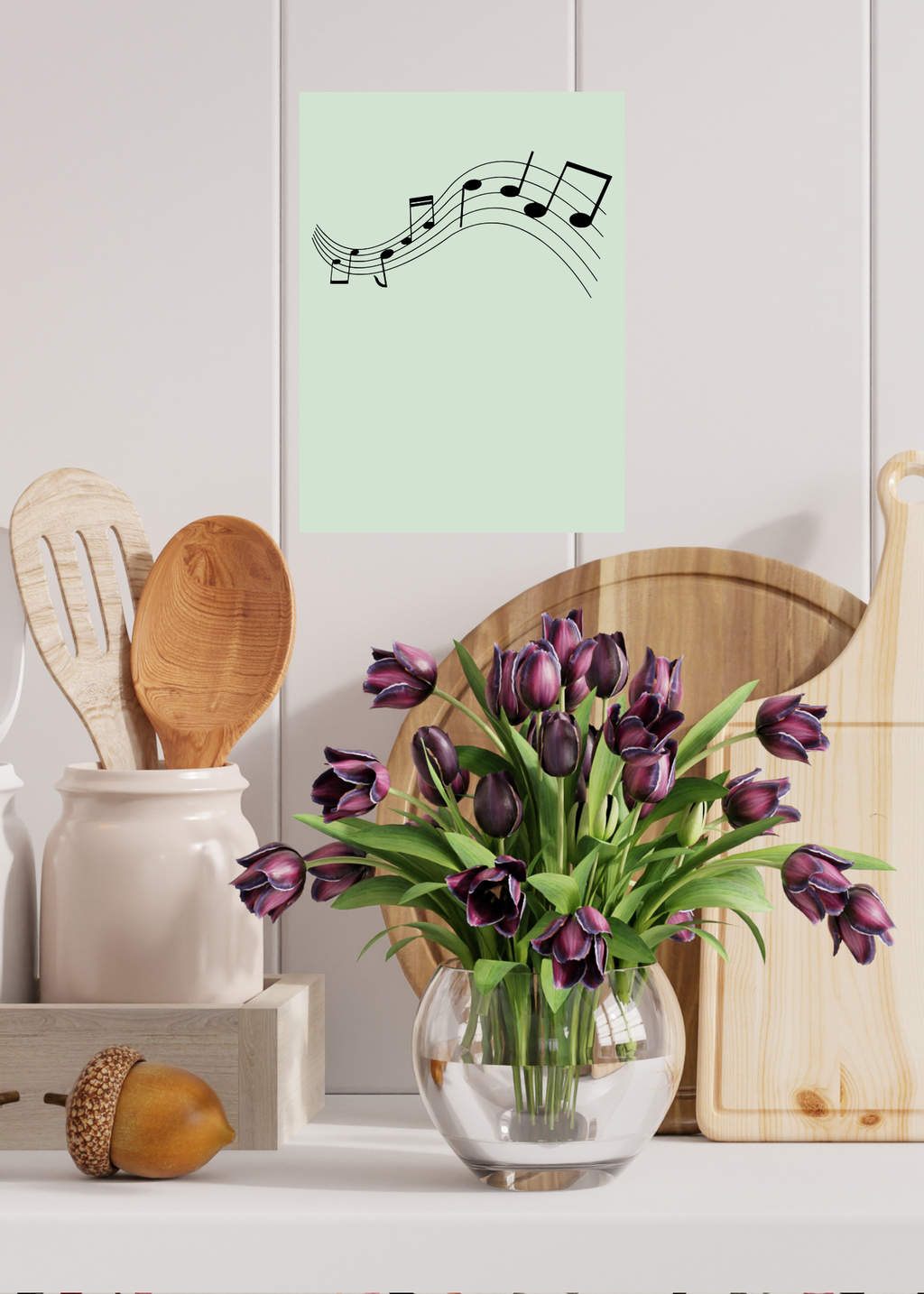 Music Notes Wall Art - 2 Sizes - Home & Studio Decor - Print on Demand - Instant Download
