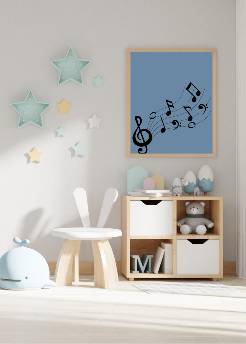 Music Notes Wall Art - 2 Sizes - Home & Studio Decor - Print on Demand - Instant Download