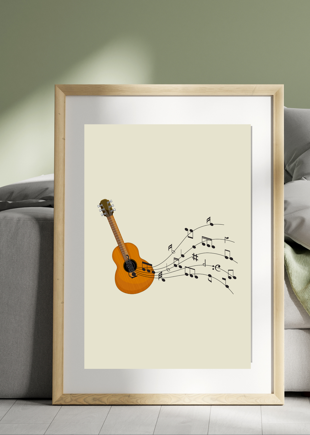 Music Notes Wall Art - 2 Sizes - Home & Studio Decor - Print on Demand - Instant Download