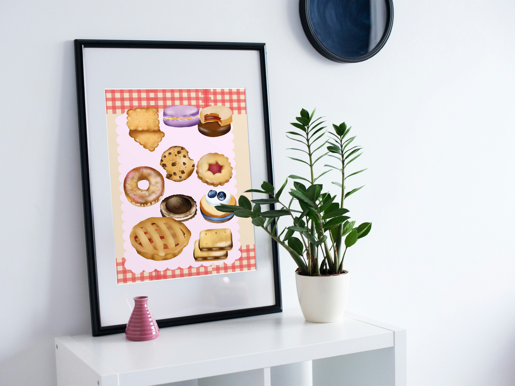 2 Pastry Cartoon Pictures - With & Without Background - 5 Sizes for Kitchen Decor & Print on Demand