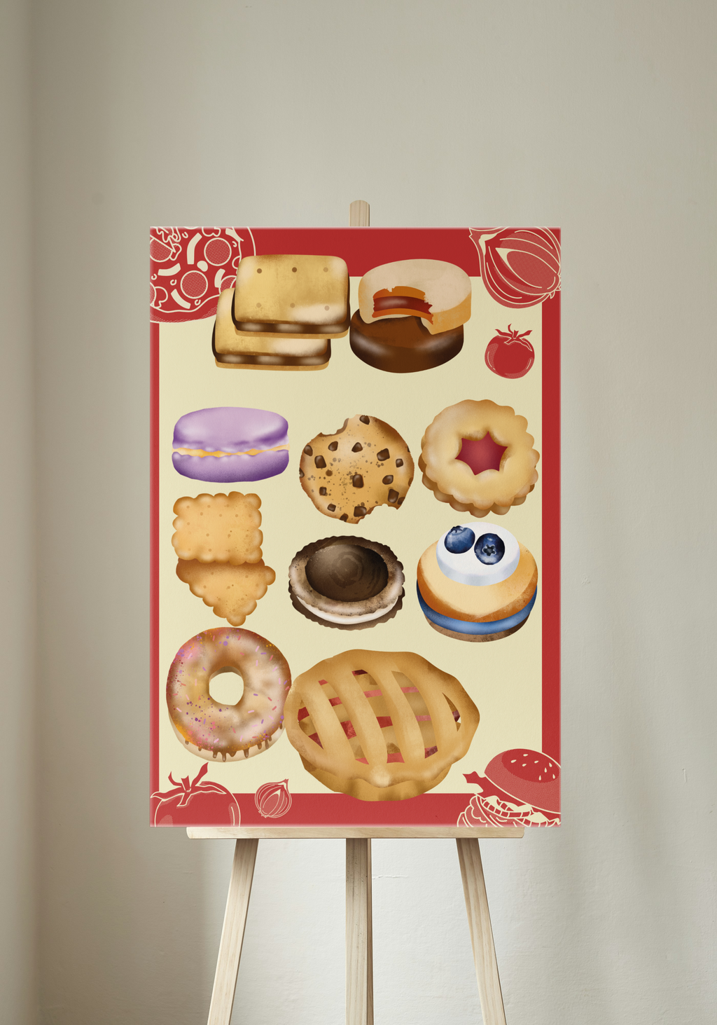 2 Pastry Cartoon Pictures - With & Without Background - 5 Sizes for Kitchen Decor & Print on Demand