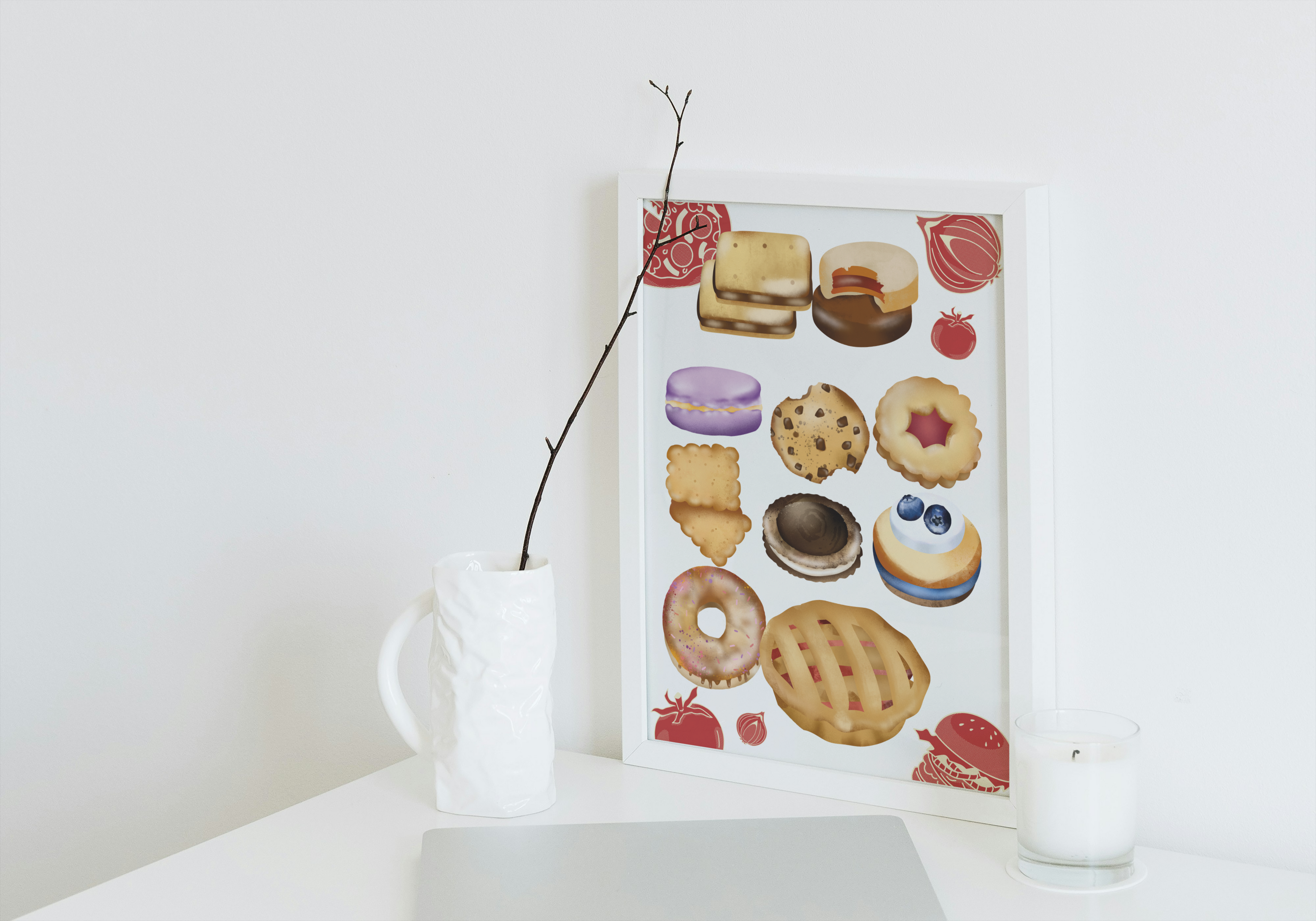 2 Pastry Cartoon Pictures - With & Without Background - 5 Sizes for Kitchen Decor & Print on Demand