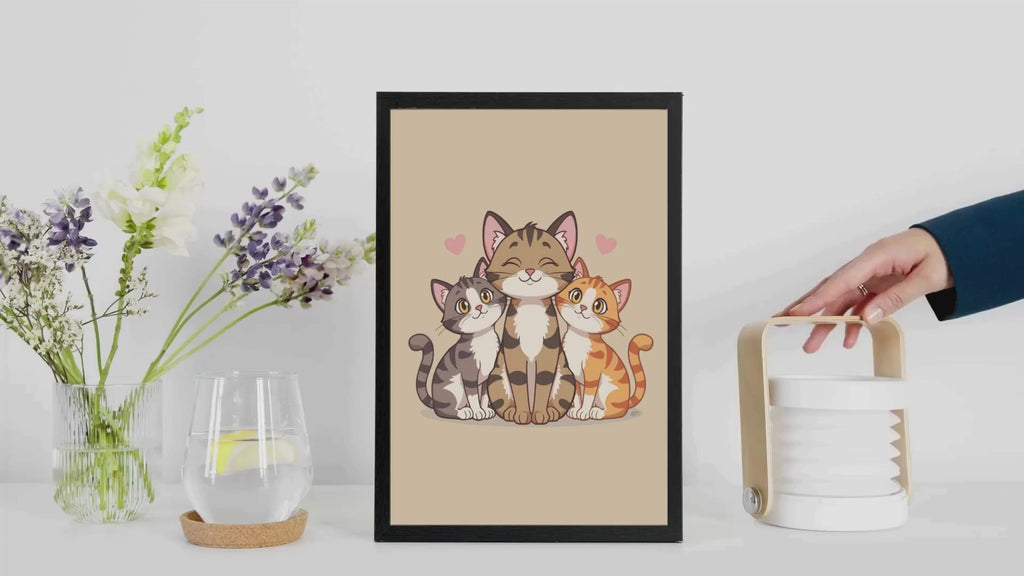 Cute Cartoon Cat for Kid's and Nursery, and Print on Demand