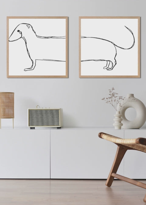 Dog in Half Wall Art - Modern Pet Decor - Home & Kids Room - Print on Demand - Instant Download