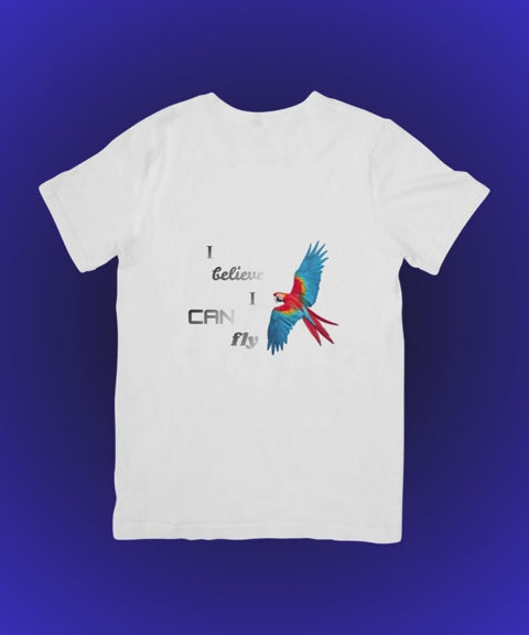 I Believe I Can Fly Parrot Portrait - Digital Wall Art for Kids Room, home Decor & Print on Demand