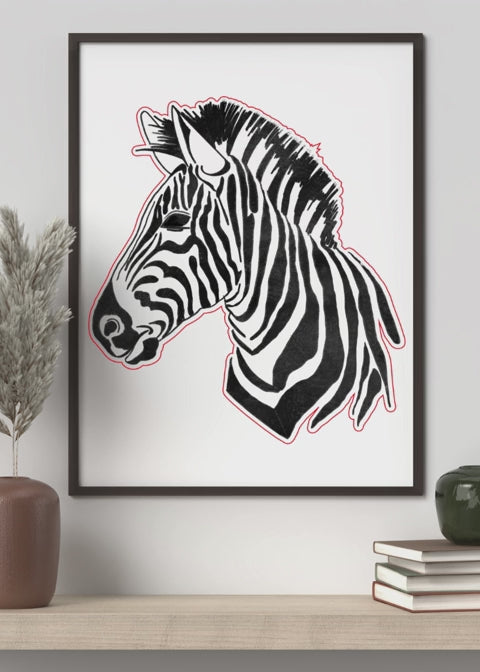 8 Zebra Portraits Bundle - Digital Wall Art for Kids Room, Home Decor & Print on Demand