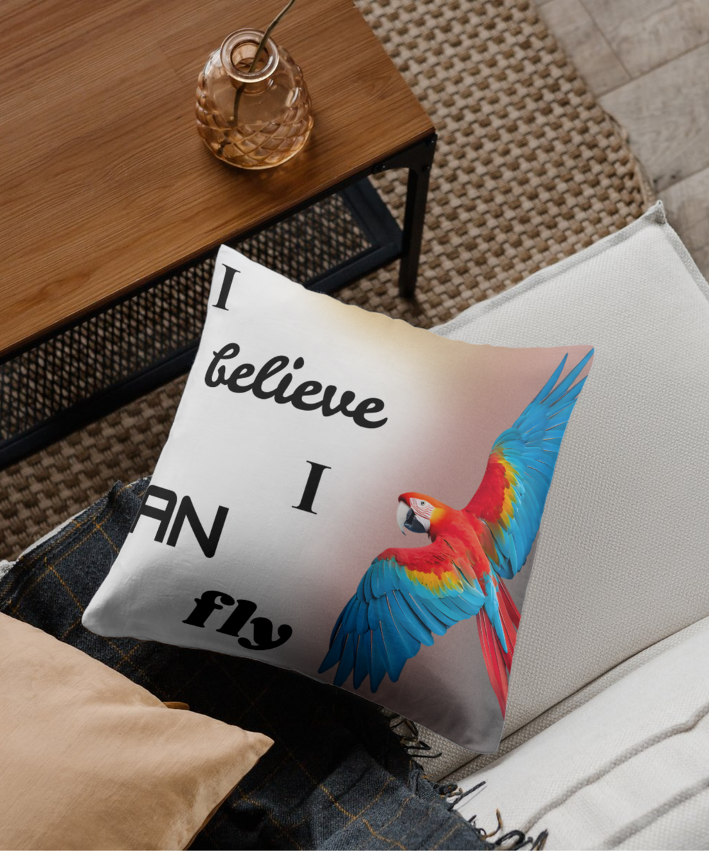 I Believe I Can Fly Parrot Portrait - Digital Wall Art for Kids Room, home Decor & Print on Demand