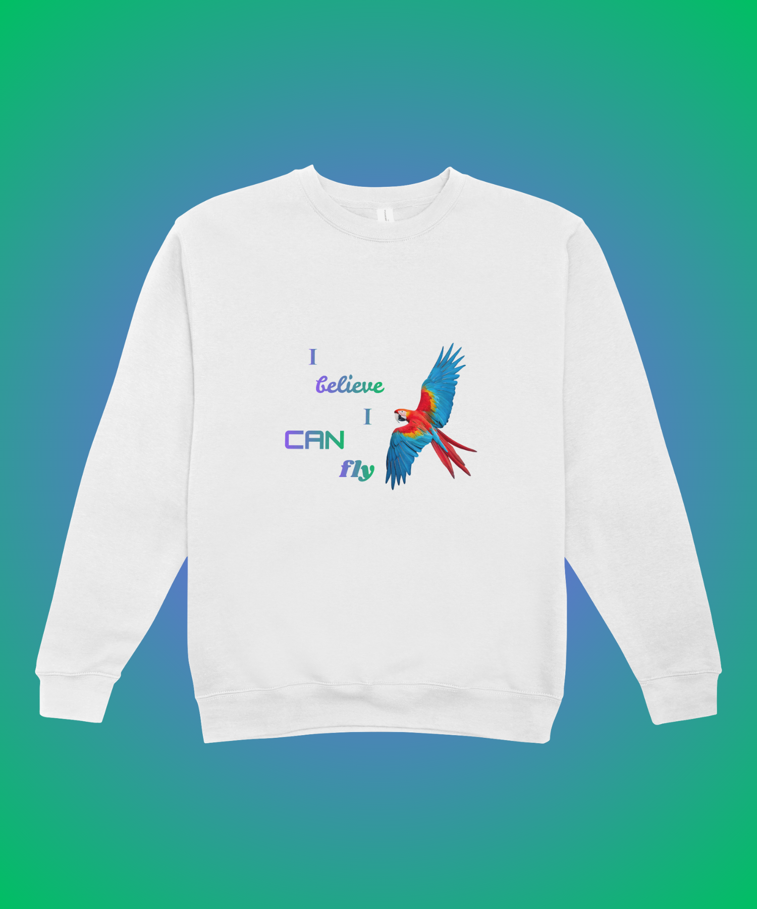 I Believe I Can Fly Parrot Portrait - Digital Wall Art for Kids Room, home Decor & Print on Demand