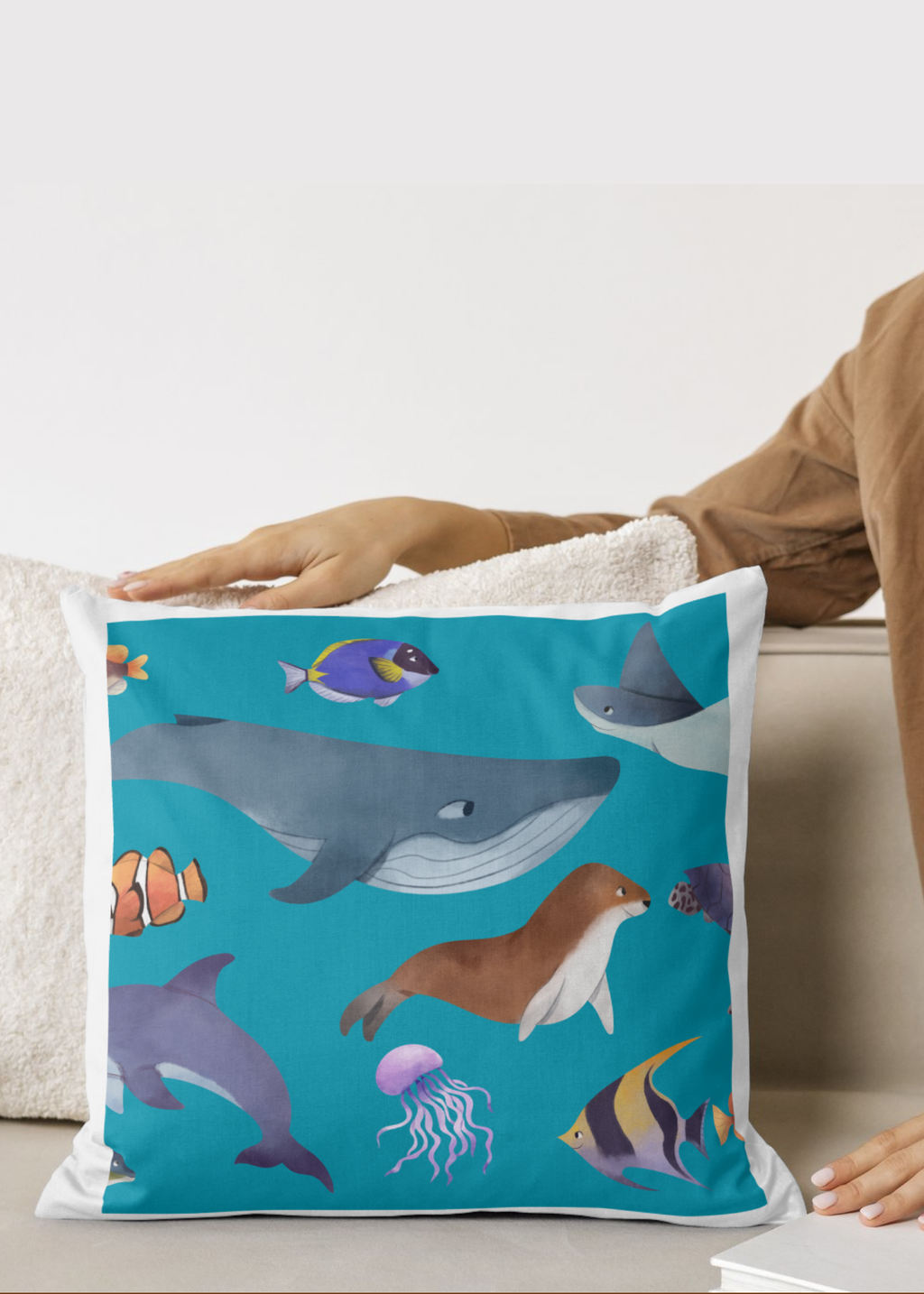 3 Sea Creatures Wall Art - Kids Room & Nursery - Print on Demand - Instant Download